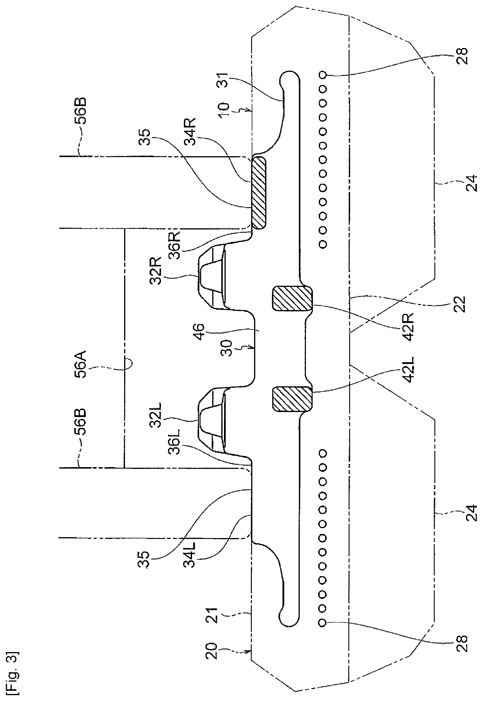 Patent US12134430 Figure 3 – Core bar for elastic crawler and elastic crawler using core bar