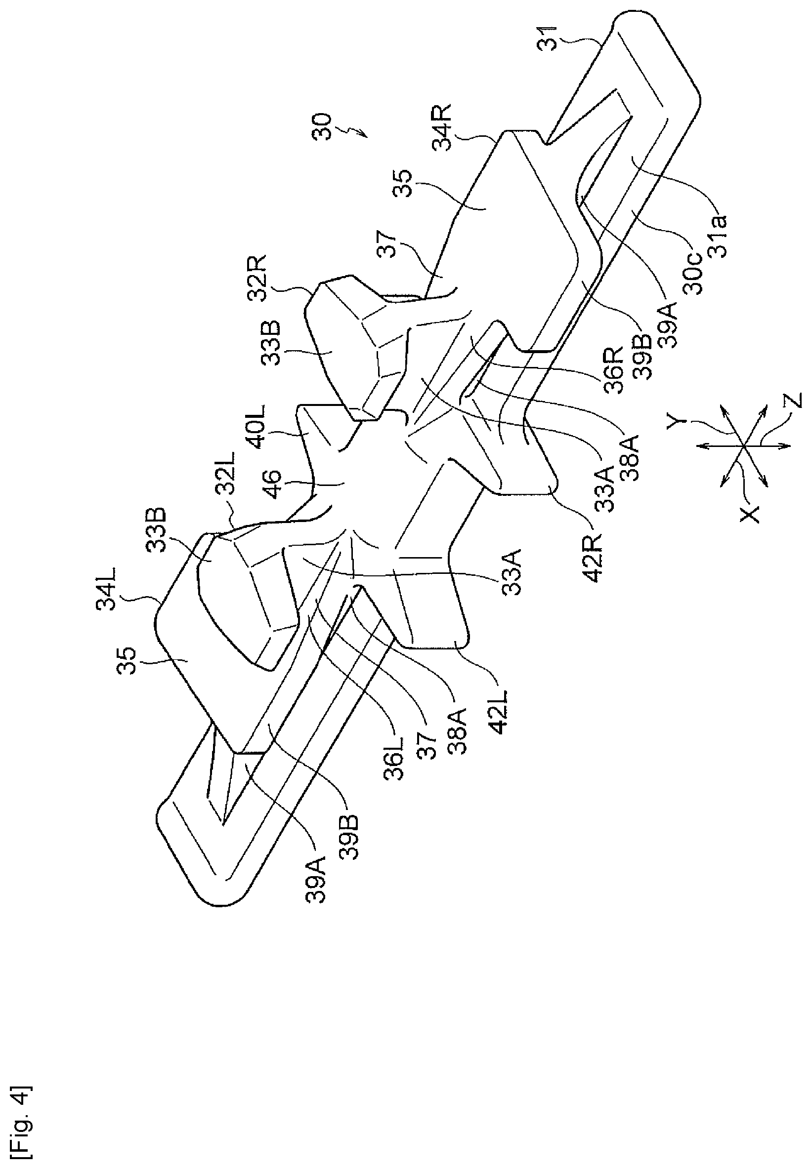 Patent US12134430 Figure 4 – Core bar for elastic crawler and elastic crawler using core bar