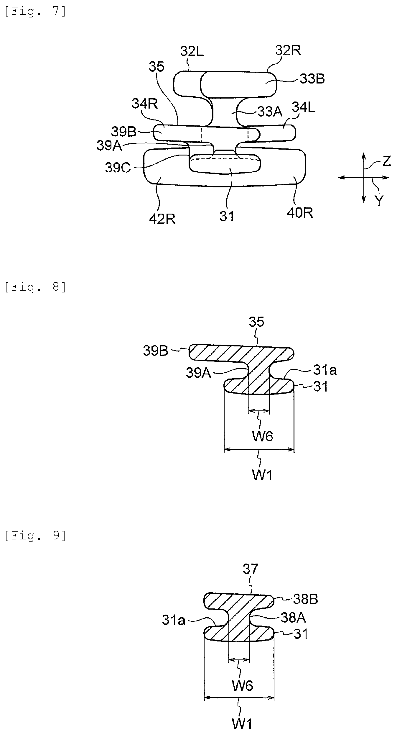 Patent US12134430 Figure 7 – Core bar for elastic crawler and elastic crawler using core bar