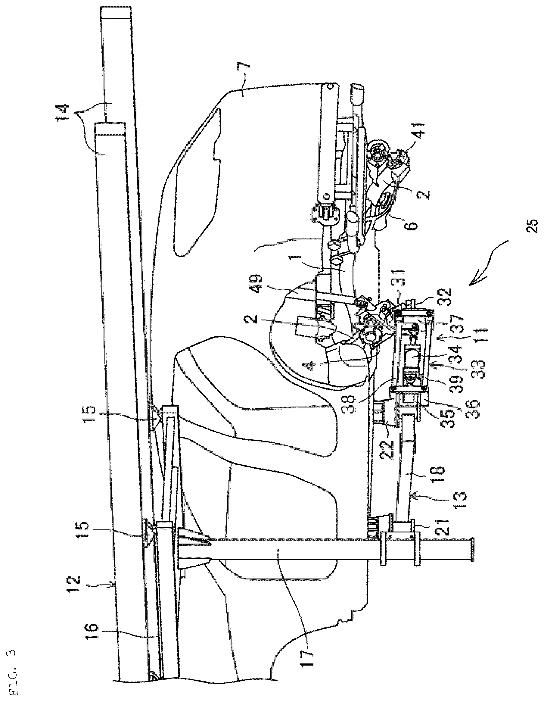 Patent US12134437 Figure 3 – Assembly method and assembly device for suspension device of vehicle and mixed model production line