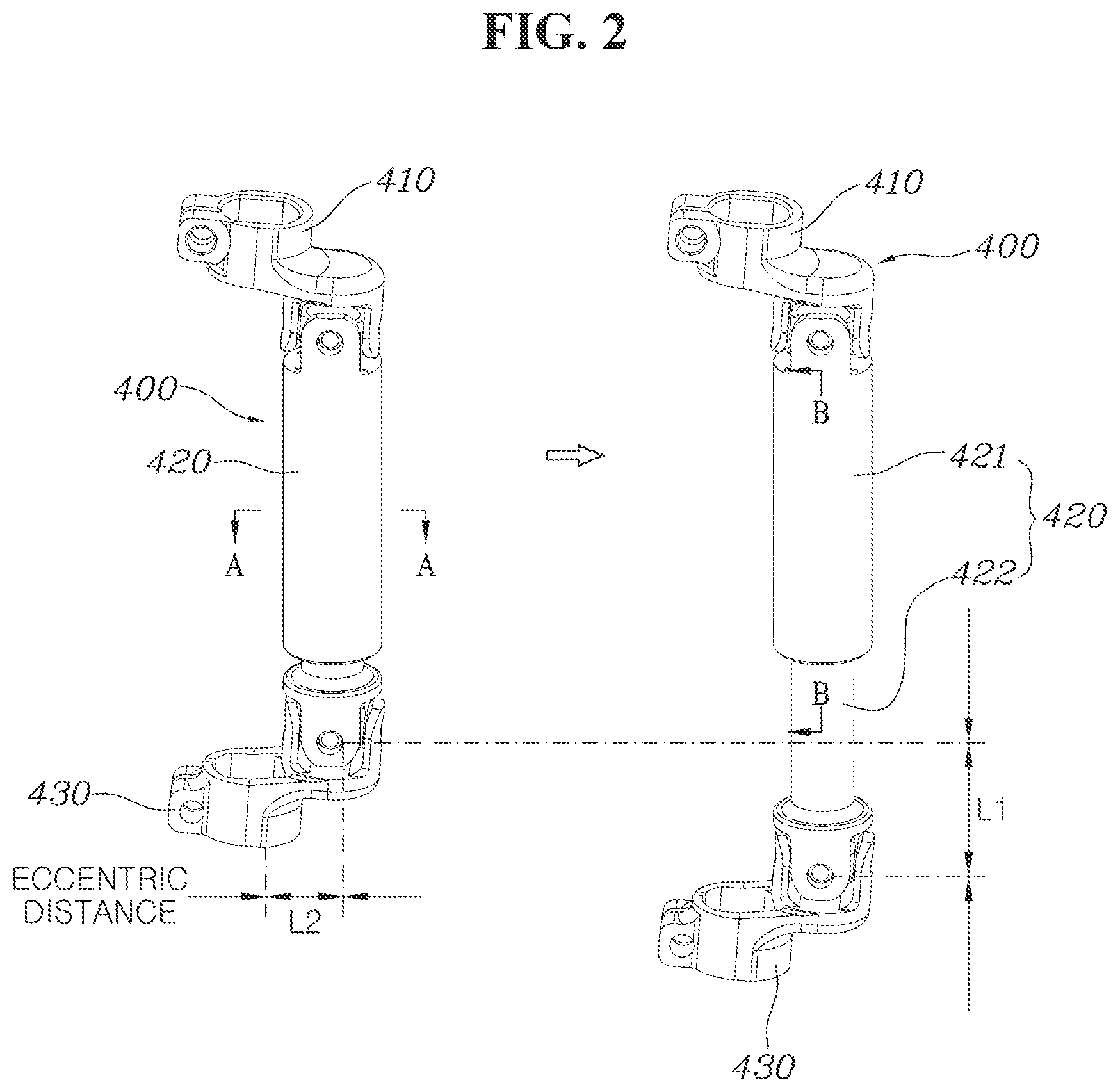 Patent US12134438 Figure 2 – Steering device of independent drive wheel and independent drive module including same