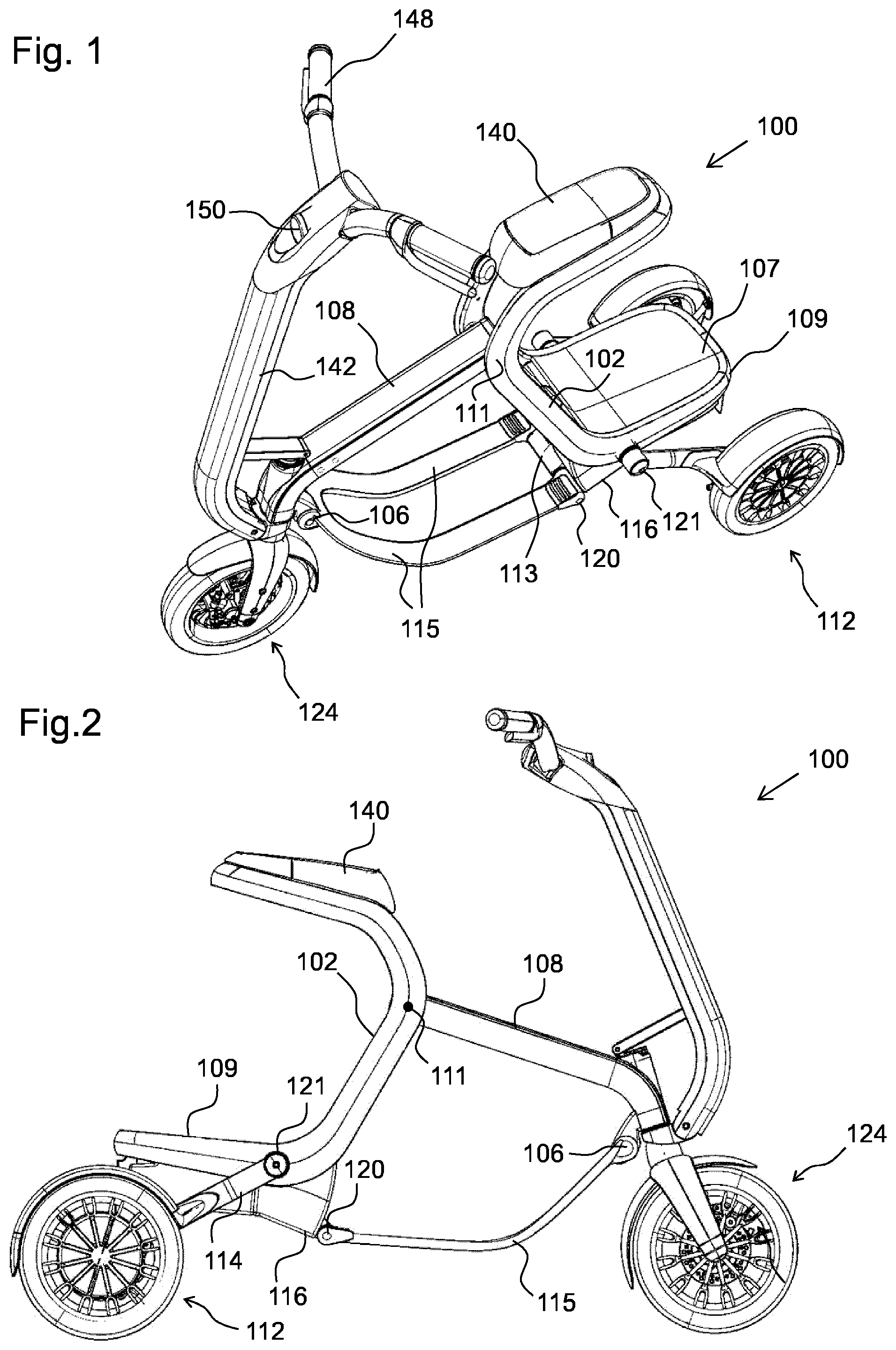 Patent US12134439 Figure 1 – Tilting suspension for a vehicle