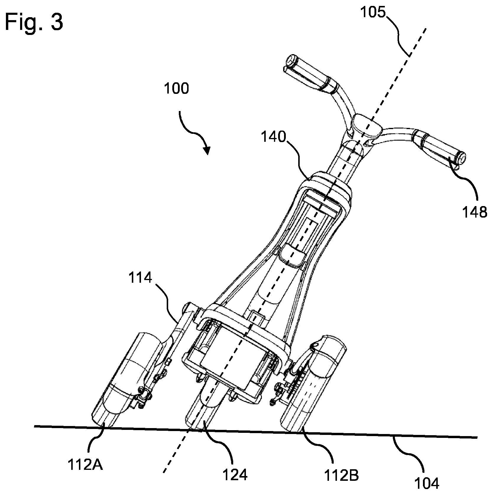 Patent US12134439 Figure 2 – Tilting suspension for a vehicle