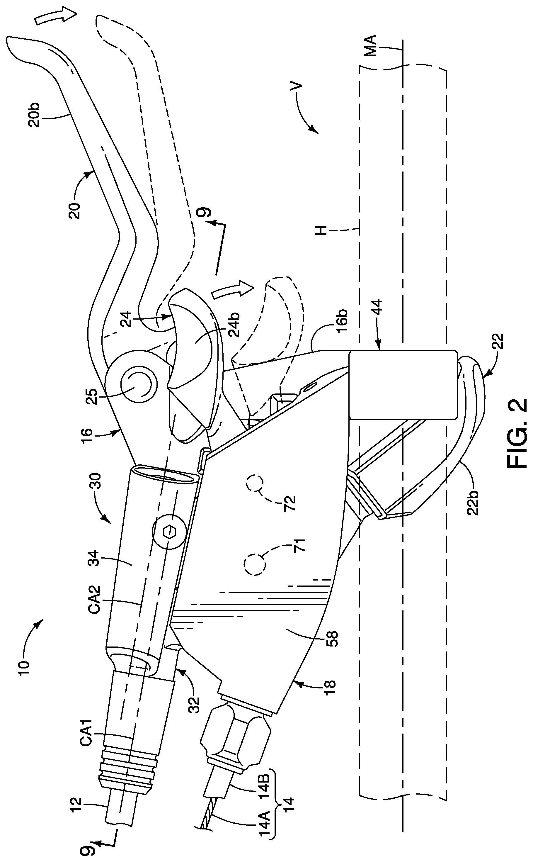 Patent US12134440 Figure 2 – Operating device for human-powered vehicle