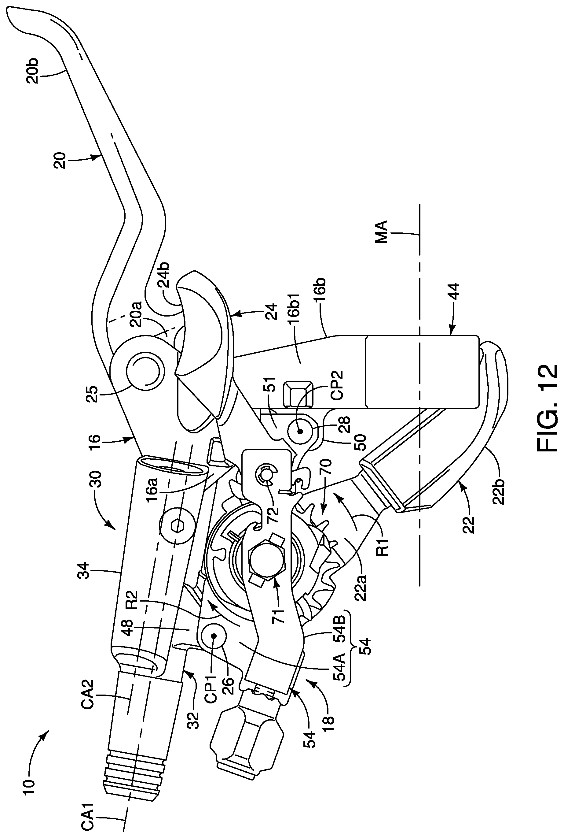 Patent US12134440 Figure 9 – Operating device for human-powered vehicle