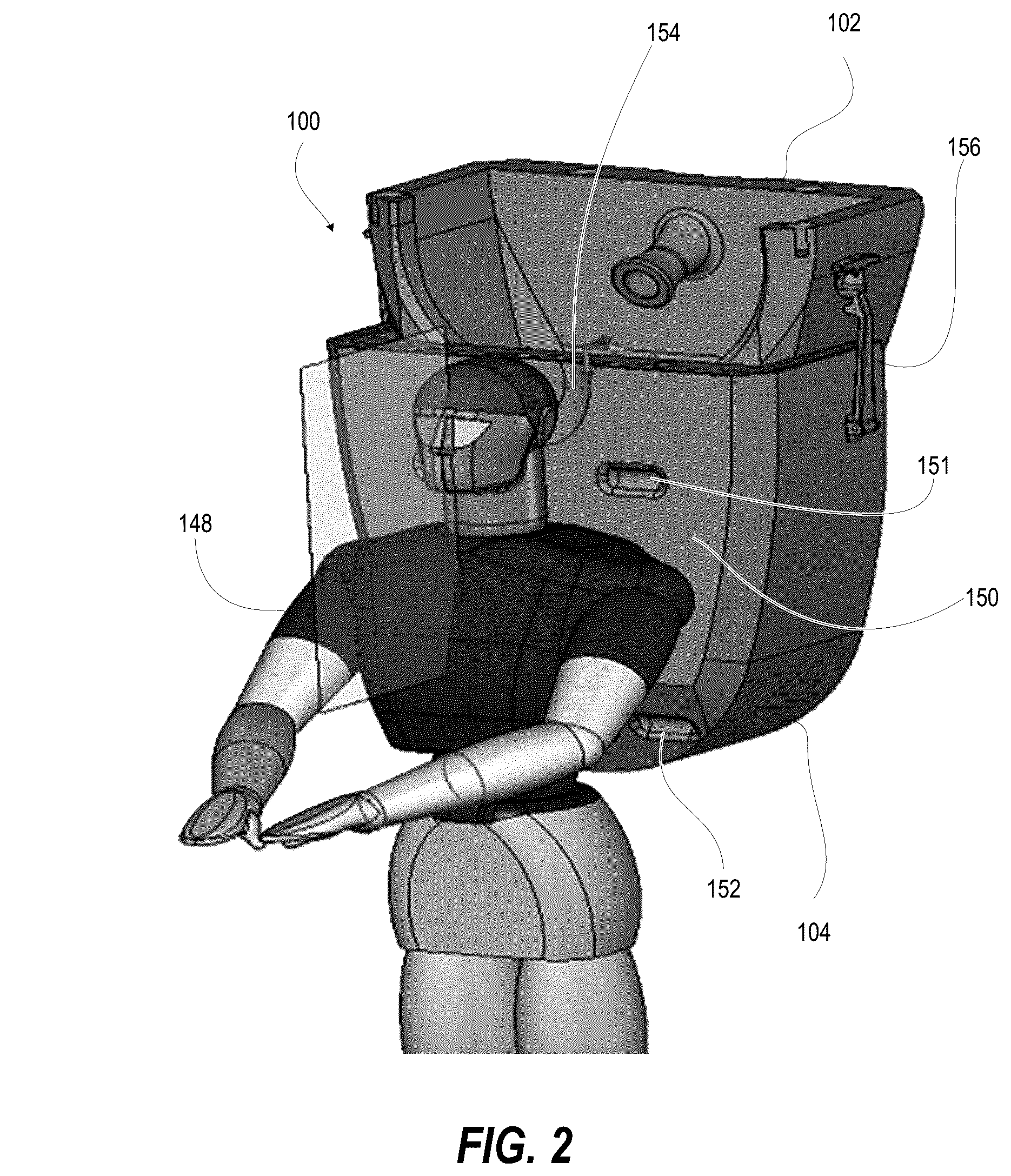 Patent US12134444 Figure 2 – Convertible backpack kayak