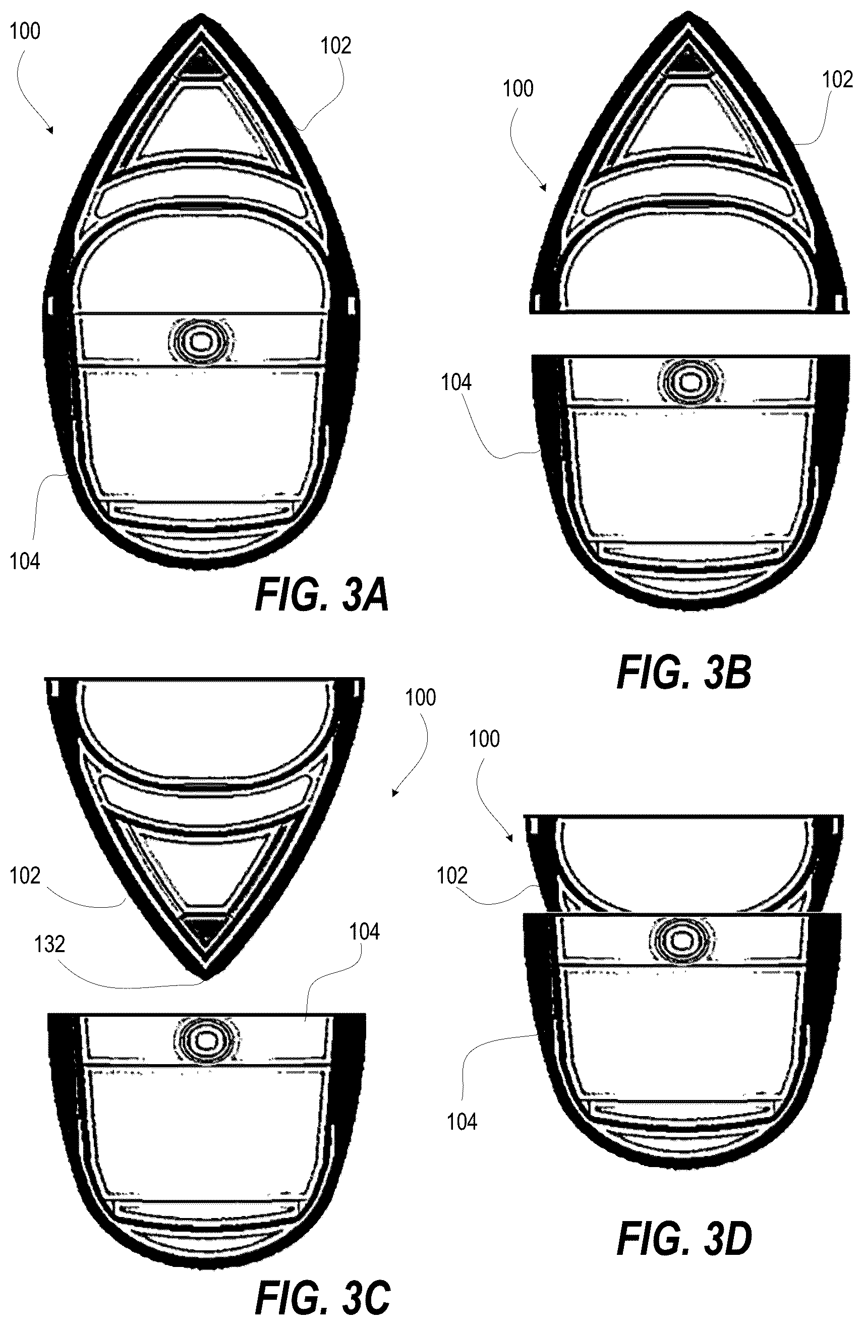 Patent US12134444 Figure 3 – Convertible backpack kayak