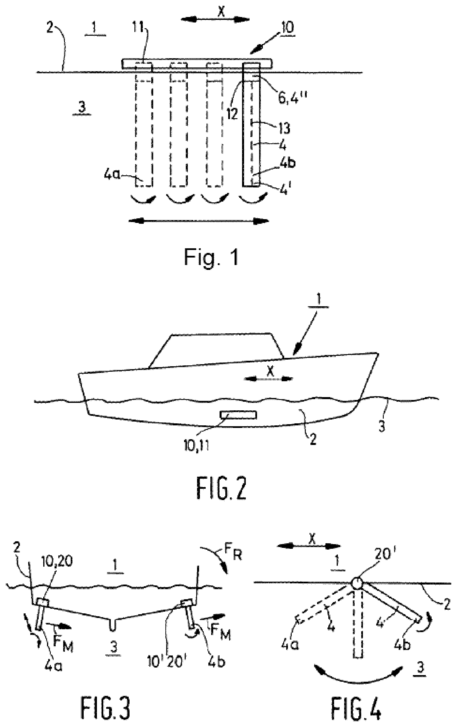Patent US12134446 Figure 1 – Active roll stabilisation system for vessels