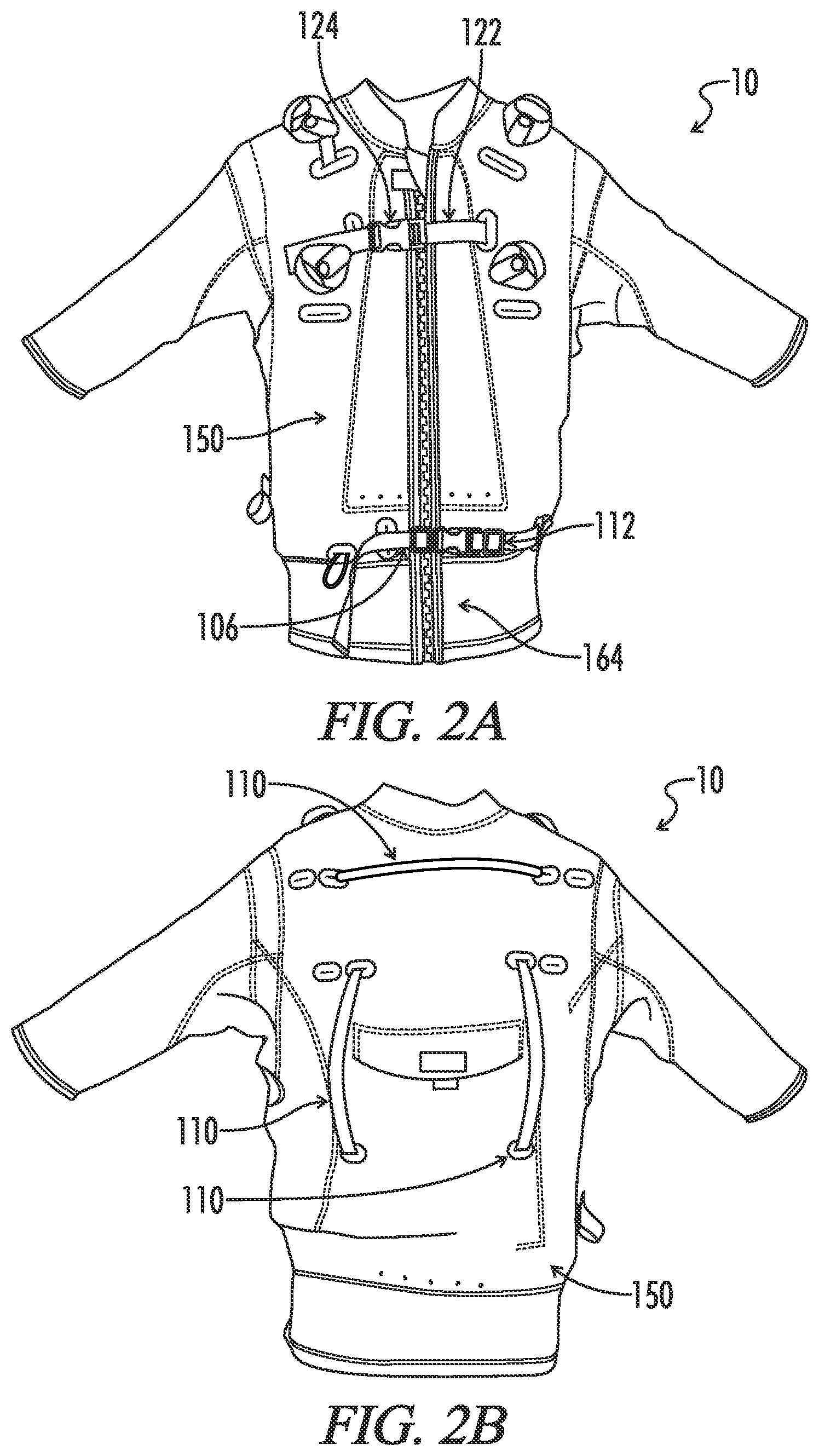 Patent US12134448 Figure 2 – Inflatable water safety harness with load bearing structure