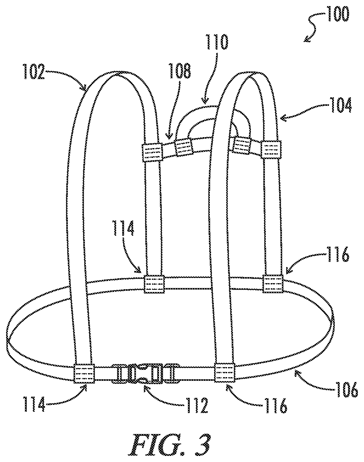 Patent US12134448 Figure 3 – Inflatable water safety harness with load bearing structure