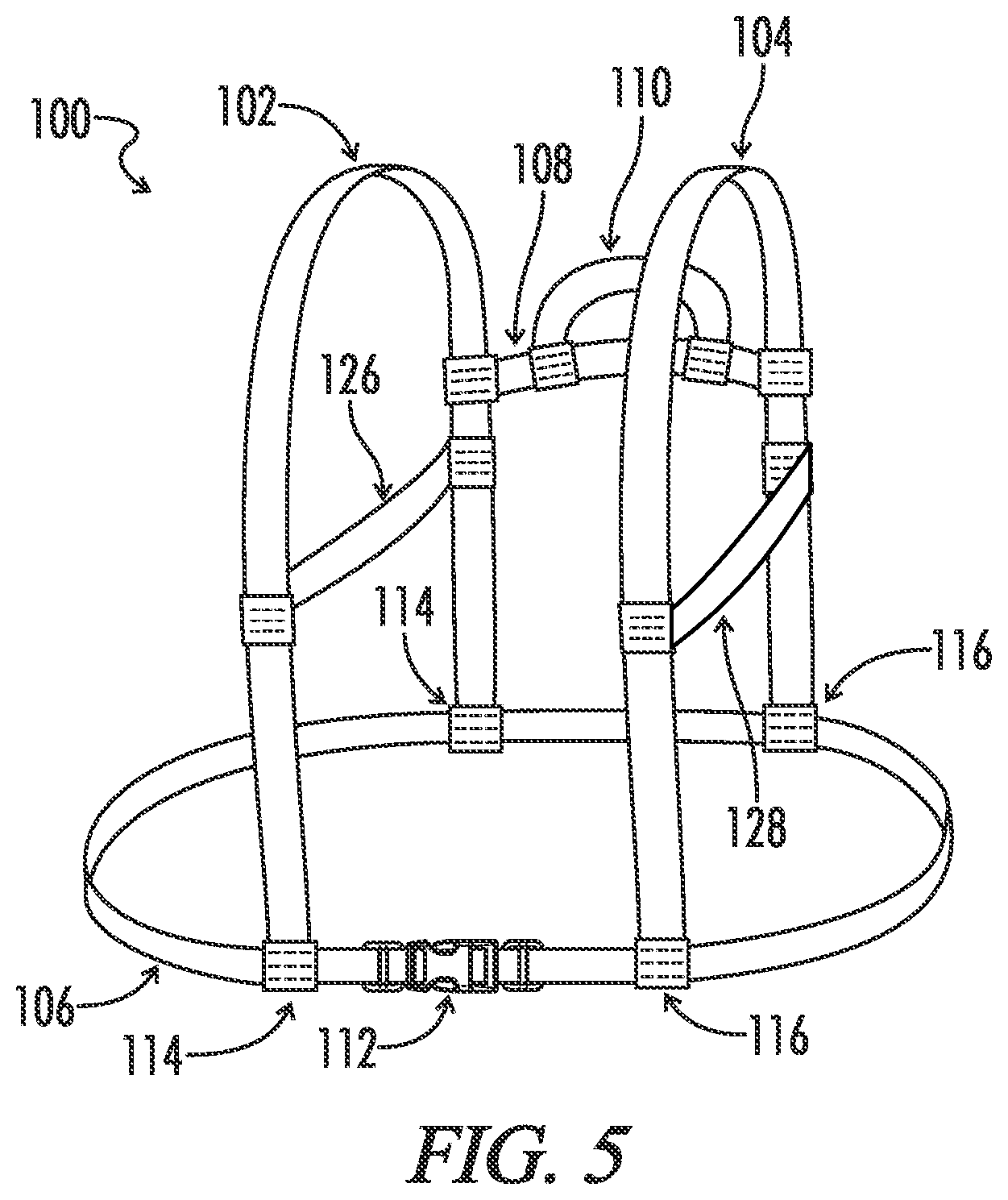 Patent US12134448 Figure 5 – Inflatable water safety harness with load bearing structure