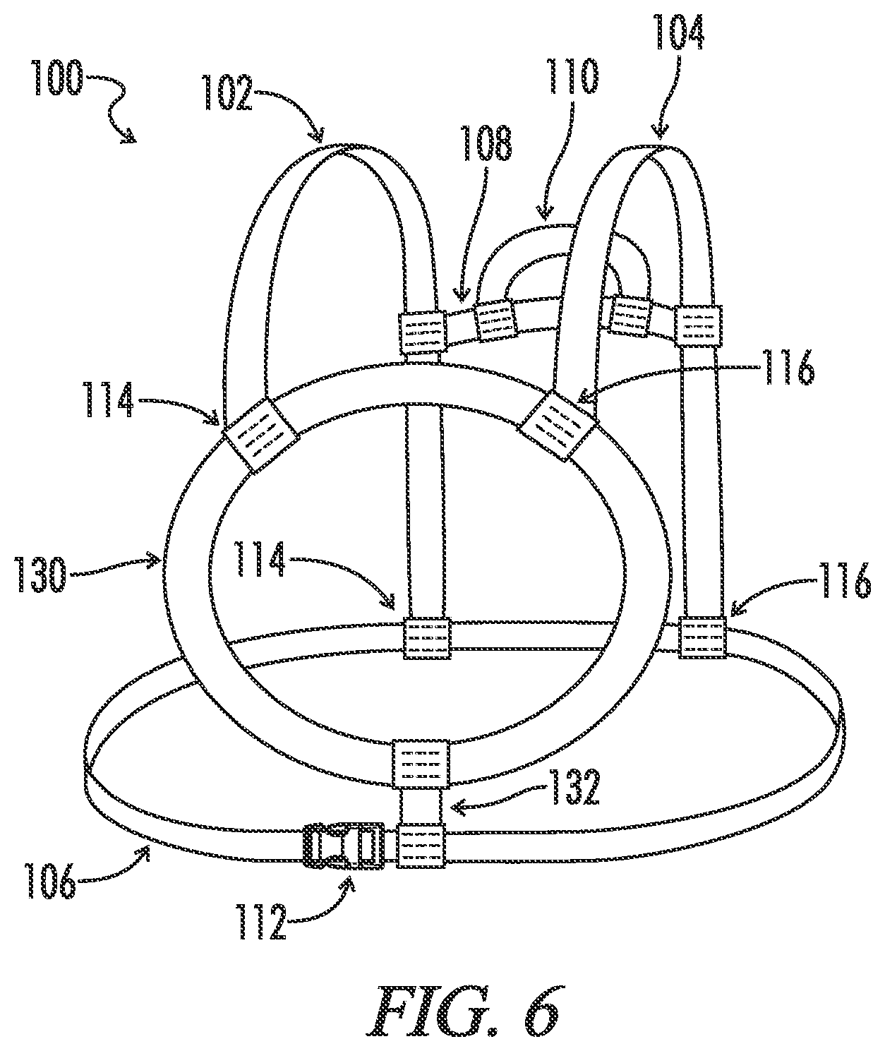 Patent US12134448 Figure 6 – Inflatable water safety harness with load bearing structure