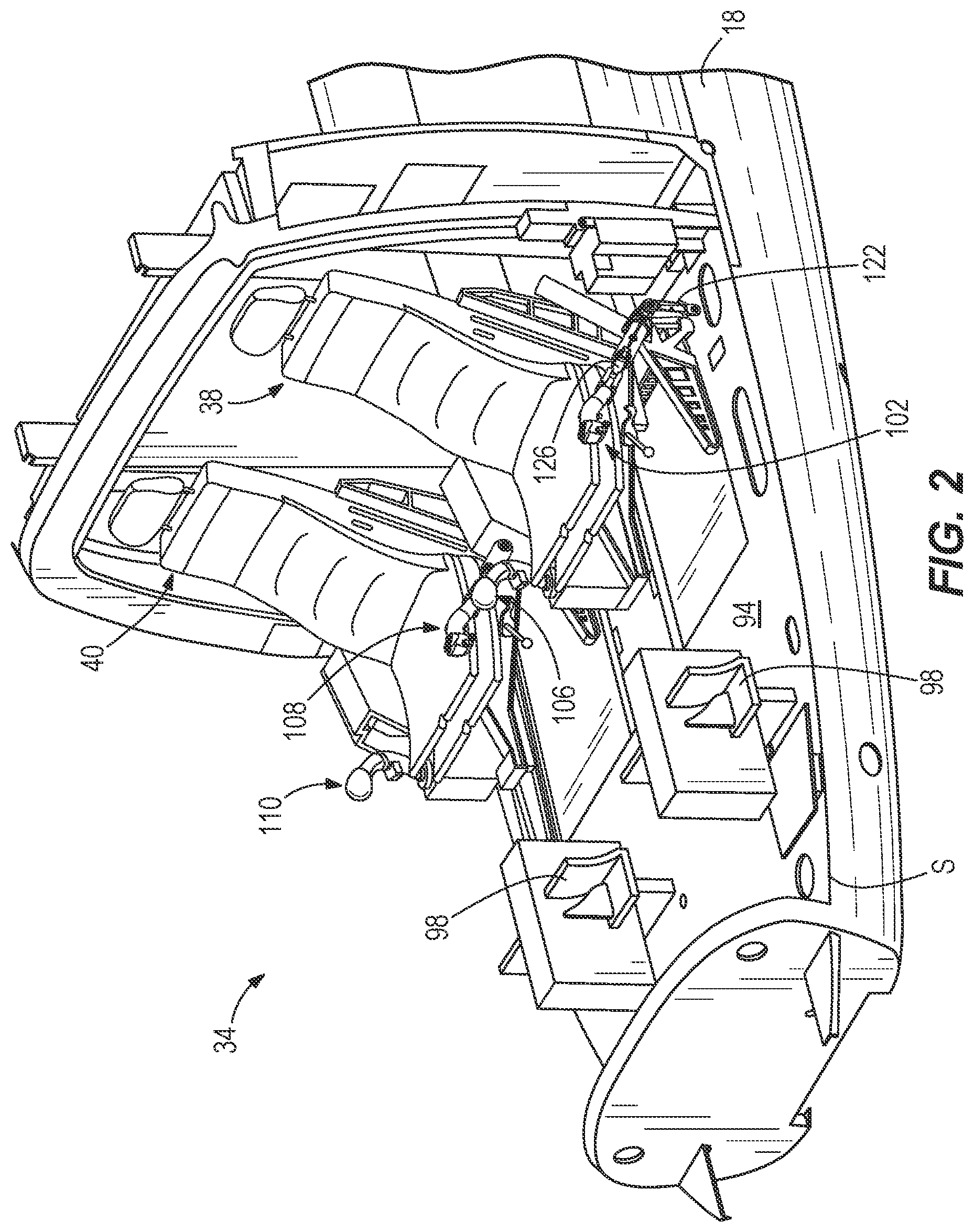 Patent US12134462 Figure 2 – Folding control stick and locking mechanism