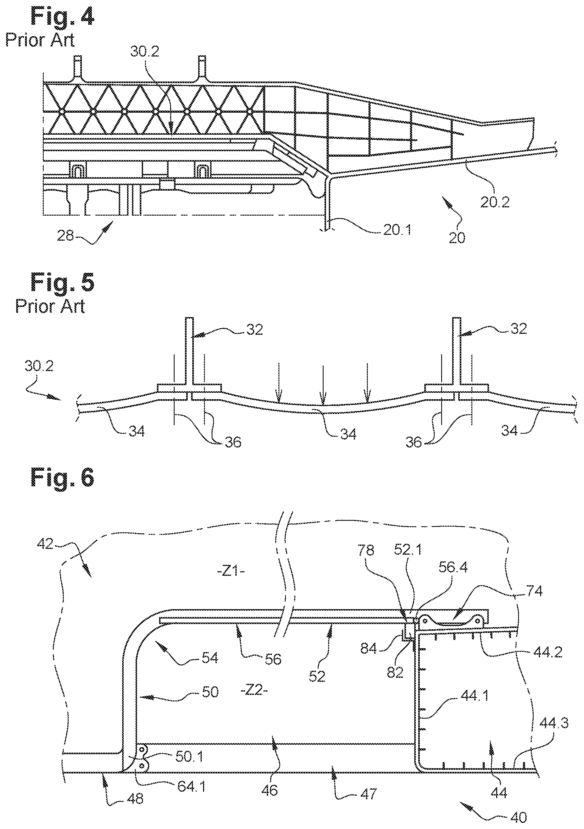 Patent US12134463 Figure 2 – Aircraft comprising a main landing gear compartment with a body which is produced in a single piece