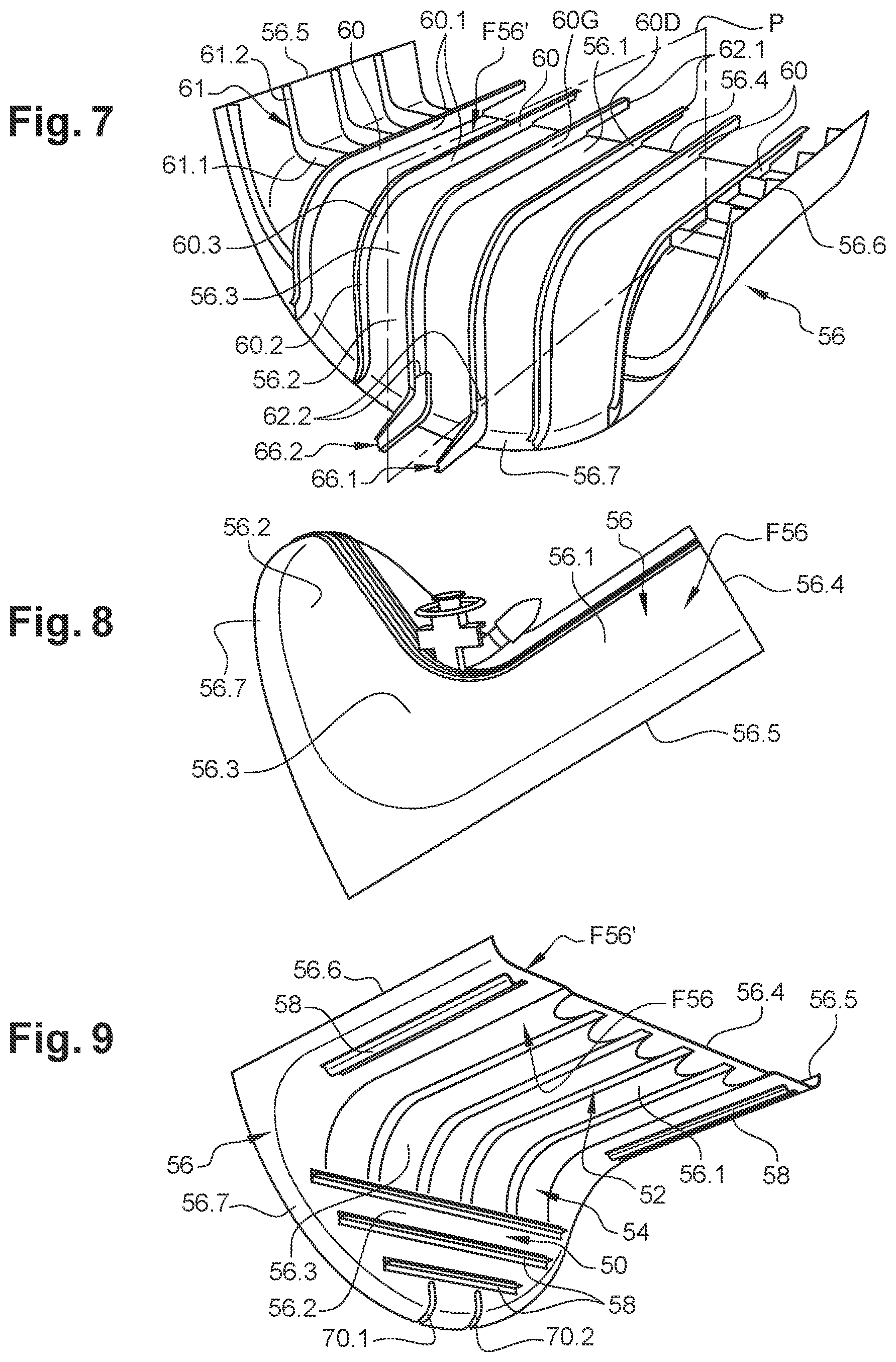 Patent US12134463 Figure 3 – Aircraft comprising a main landing gear compartment with a body which is produced in a single piece