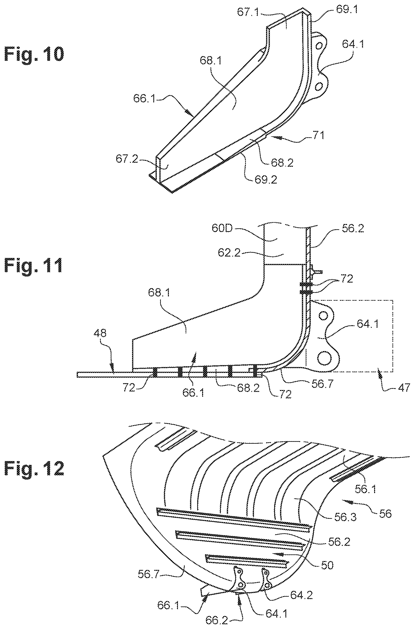 Patent US12134463 Figure 4 – Aircraft comprising a main landing gear compartment with a body which is produced in a single piece
