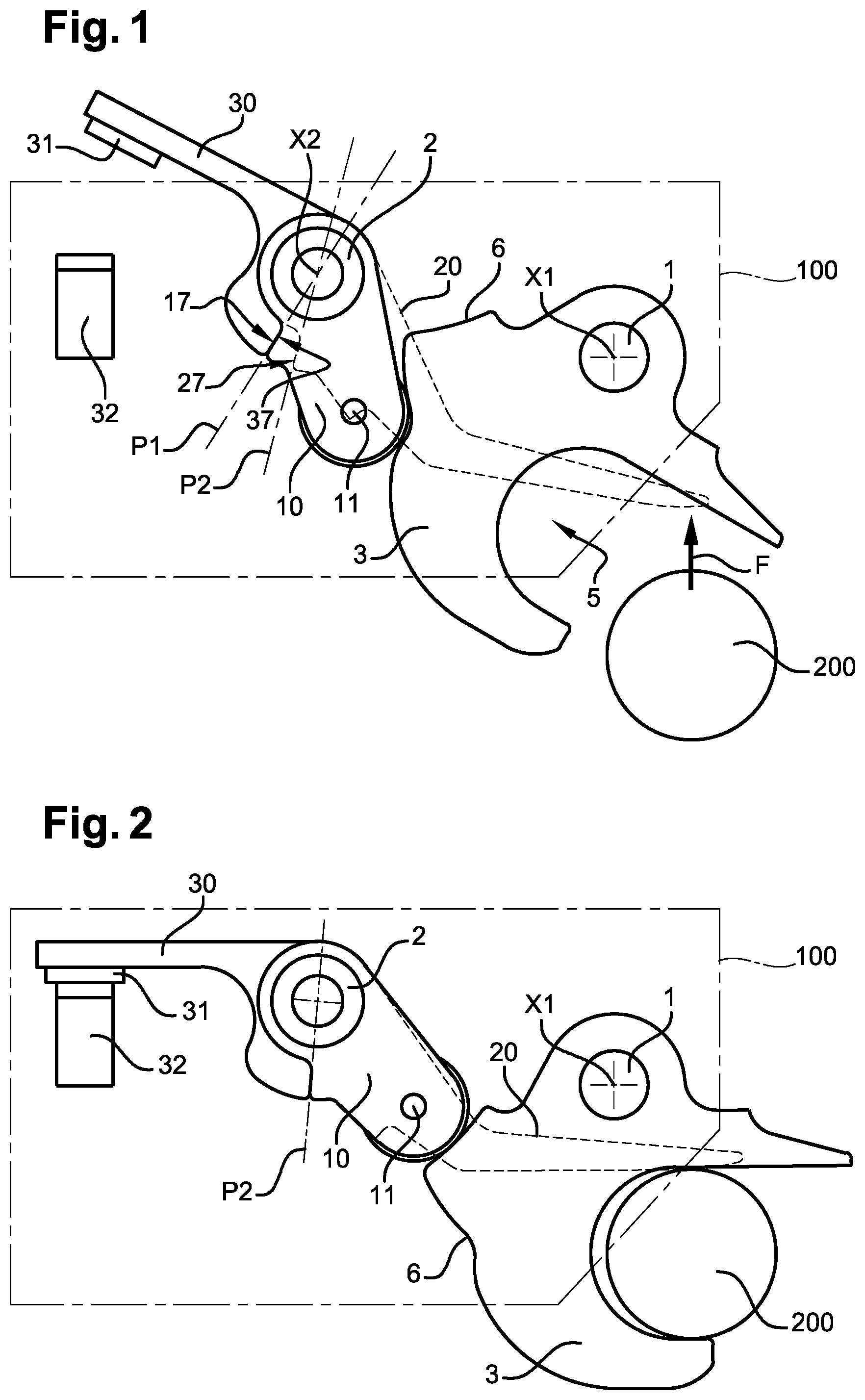 Patent US12134464 Figure 1 – Uplock provided with retention detection means