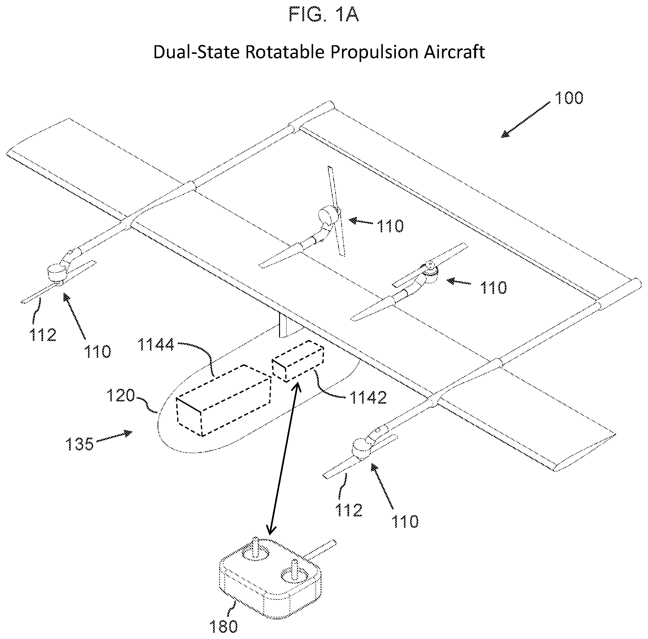Patent US12134467 Figure 1 – Dual-state rotatable propulsion system