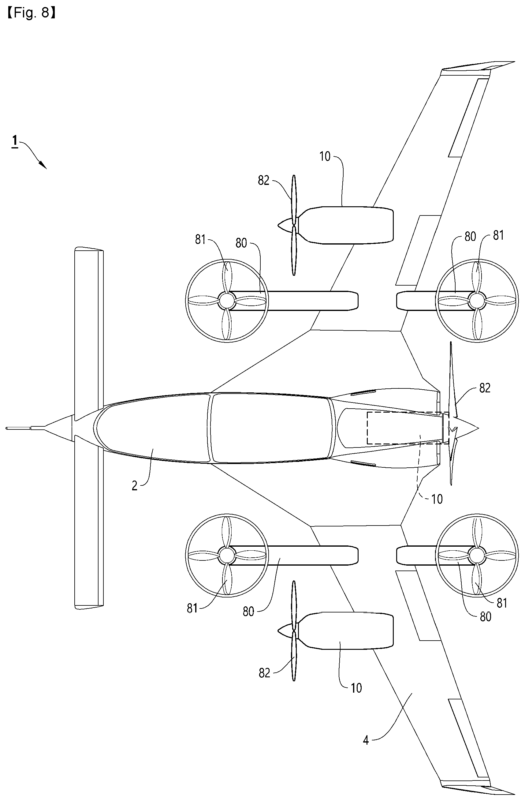 Patent US12134469 Figure 9 – Vertical take-off and landing aircraft using hybrid-electric propulsion system and the control method