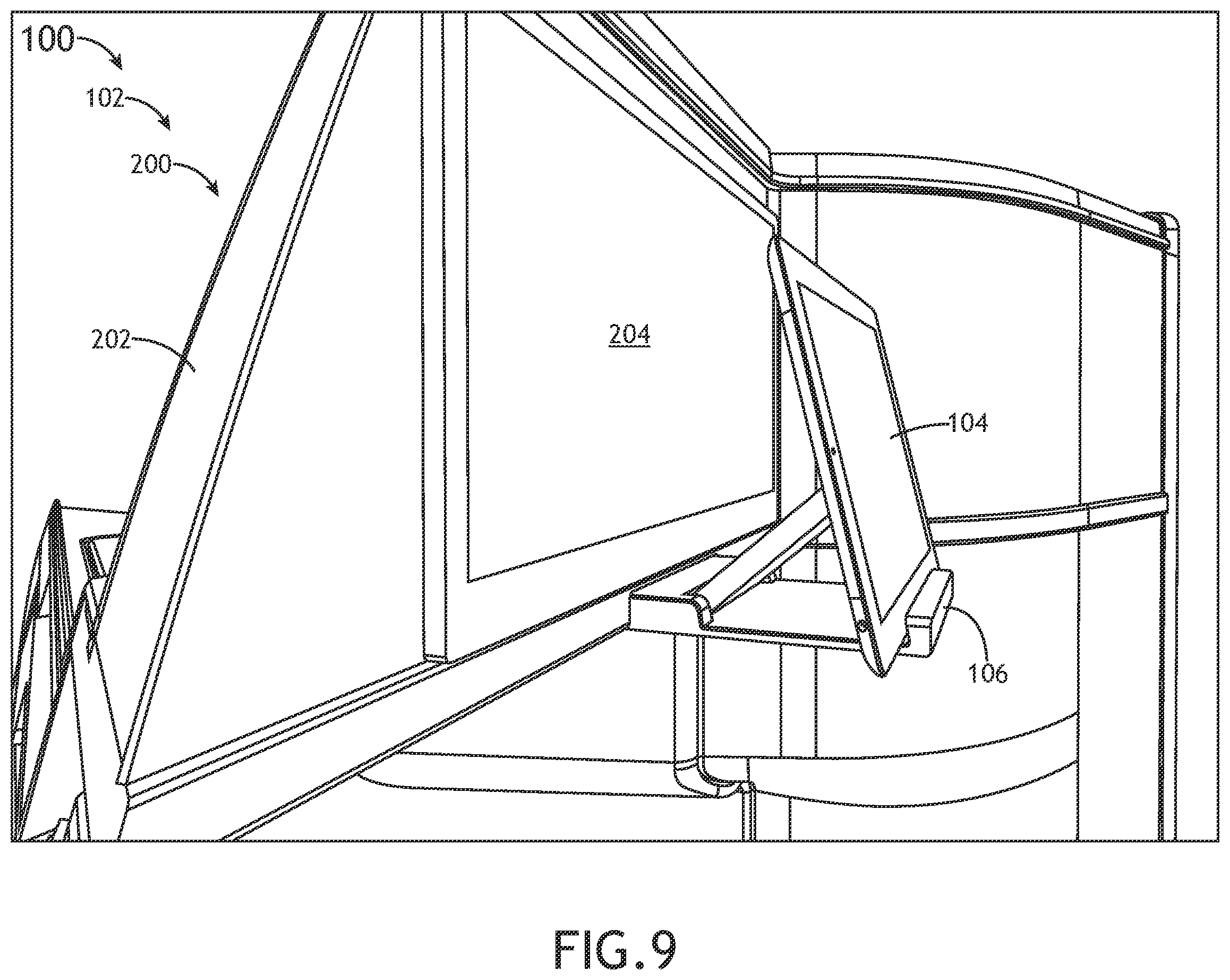 Patent US12134472 Figure 9 – System including stowable tablet holder apparatus
