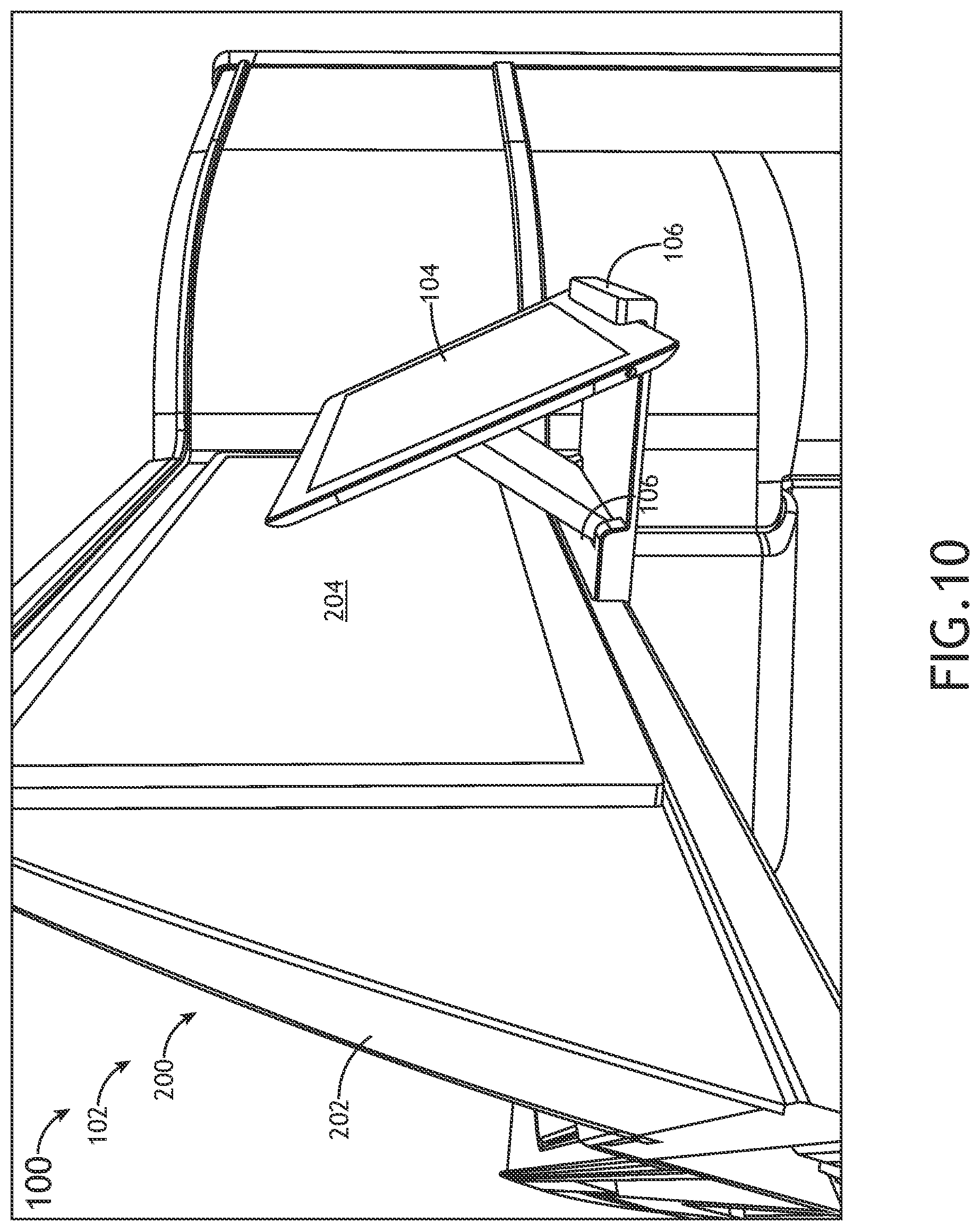 Patent US12134472 Figure 10 – System including stowable tablet holder apparatus