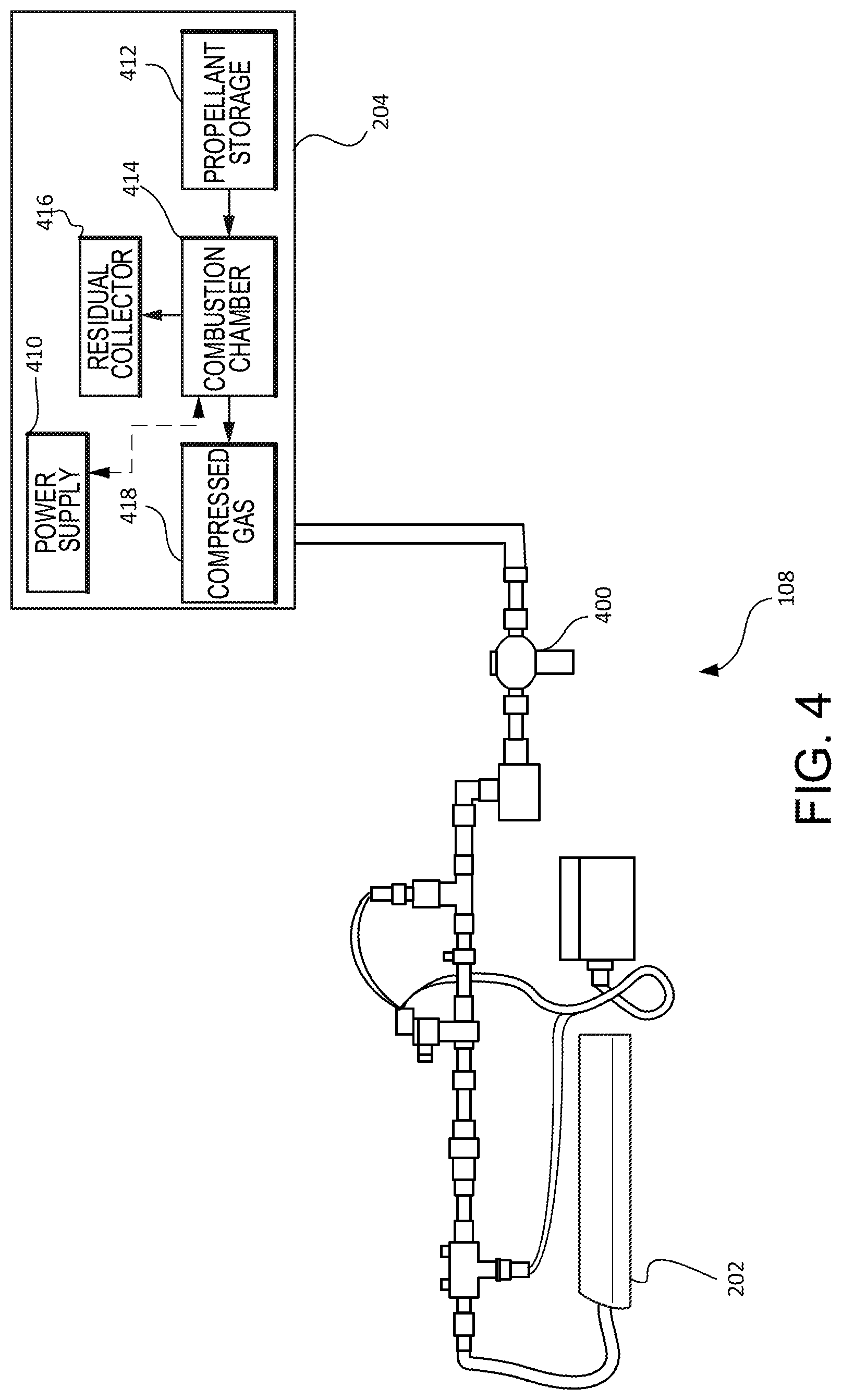 Patent US12134477 Figure 4 – Systems and methods for gas generator for pneumatic deicer