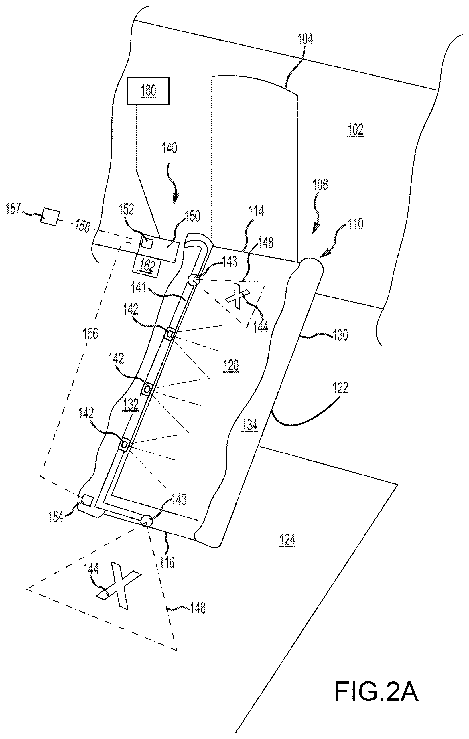 Patent US12134479 Figure 2 – Readiness indicator light system having projection light for evacuation slide