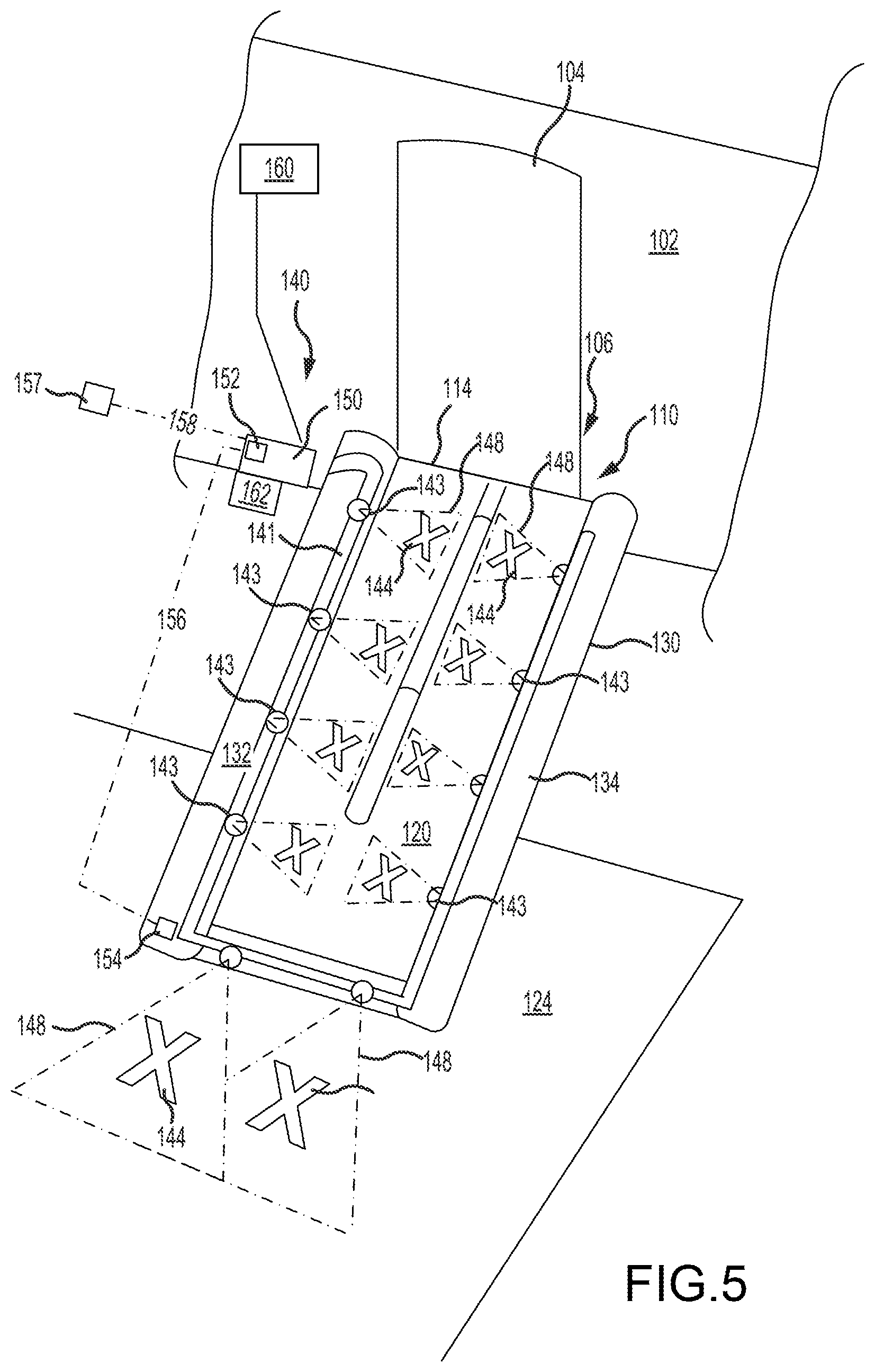 Patent US12134479 Figure 7 – Readiness indicator light system having projection light for evacuation slide