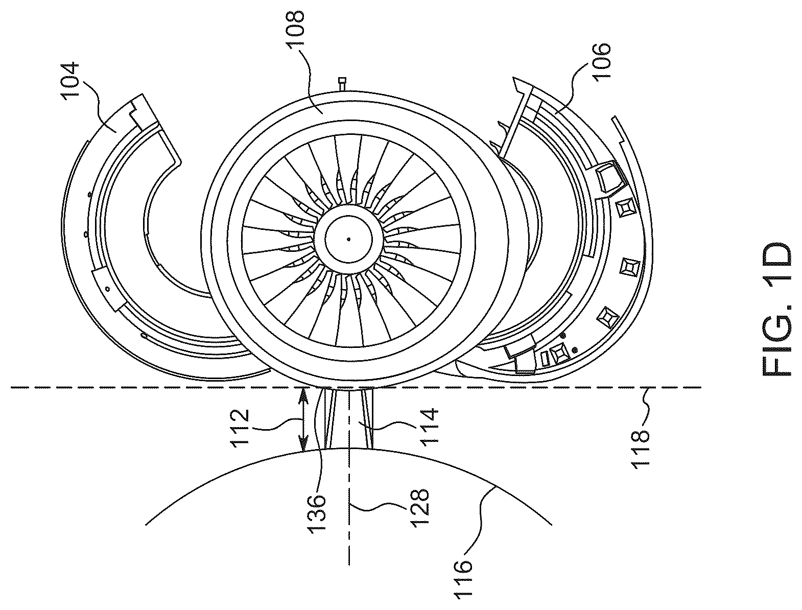 Patent US12134480 Figure 3 – Aircraft engine nacelle cowling mechanism