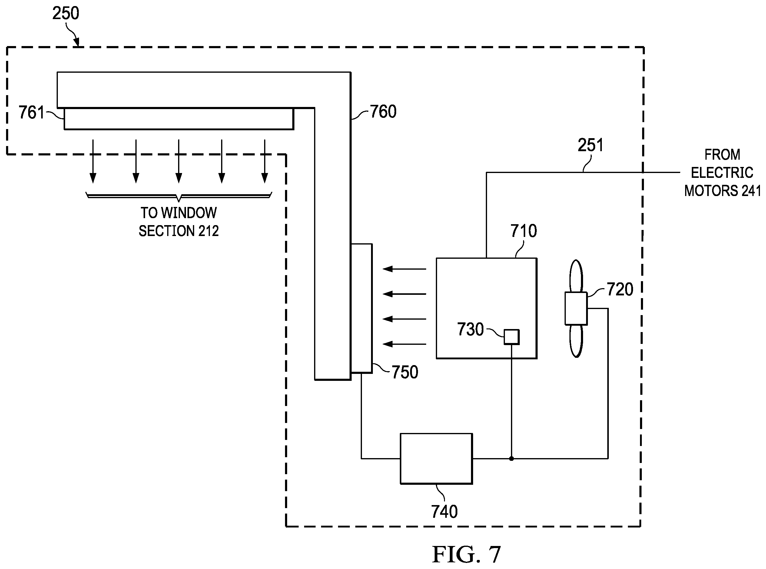 Patent US12134481 Figure 7 – Aircraft thermal management system