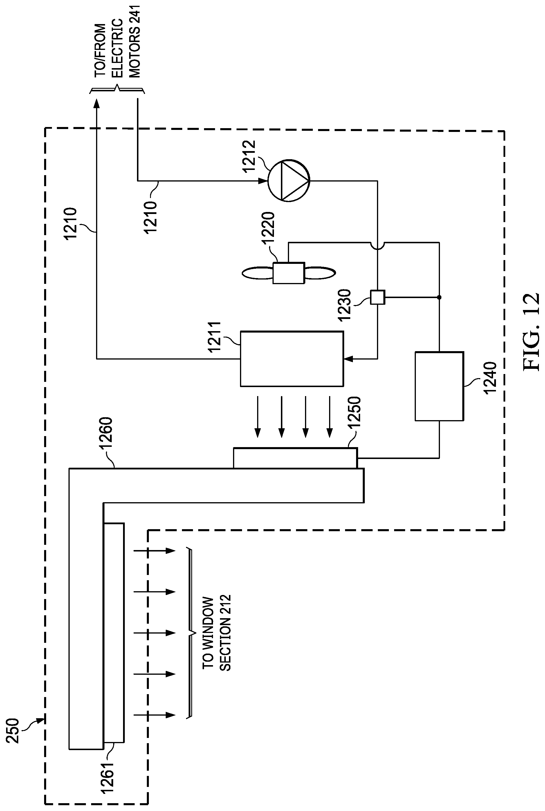 Patent US12134481 Figure 12 – Aircraft thermal management system