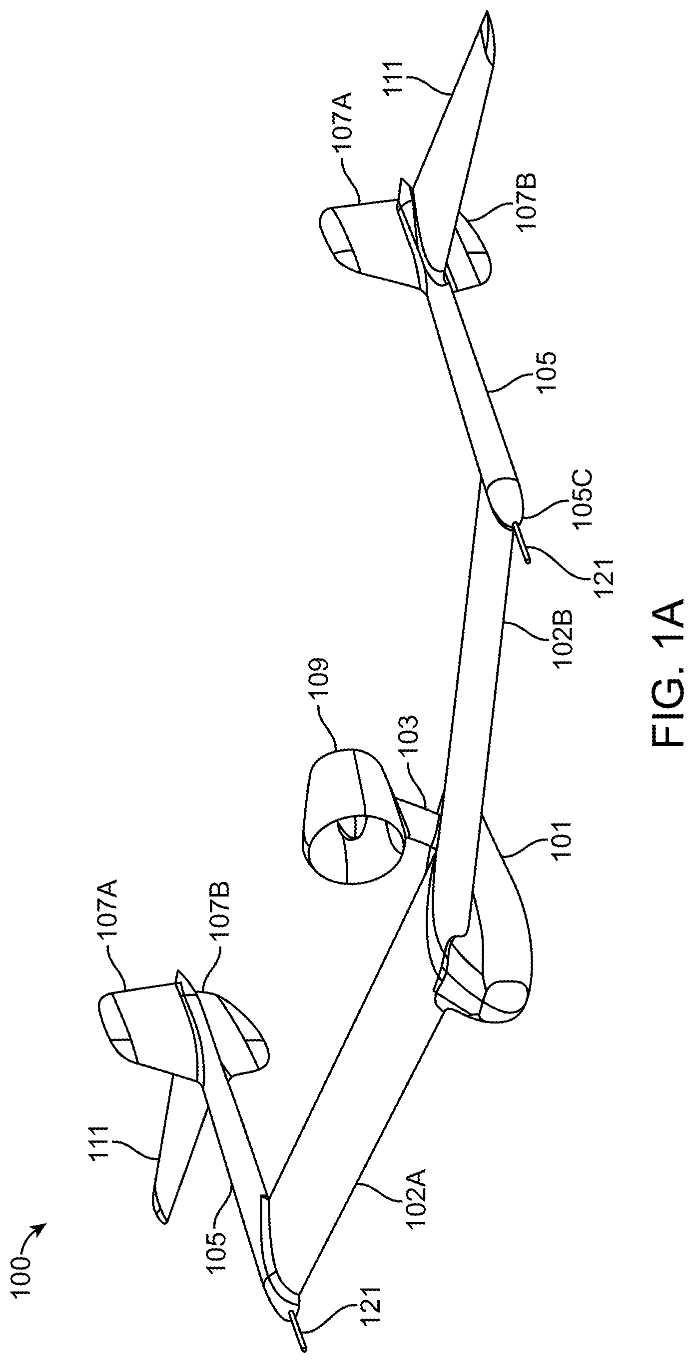 Patent US12134487 Figure 1 – Ultra-quiet aircraft