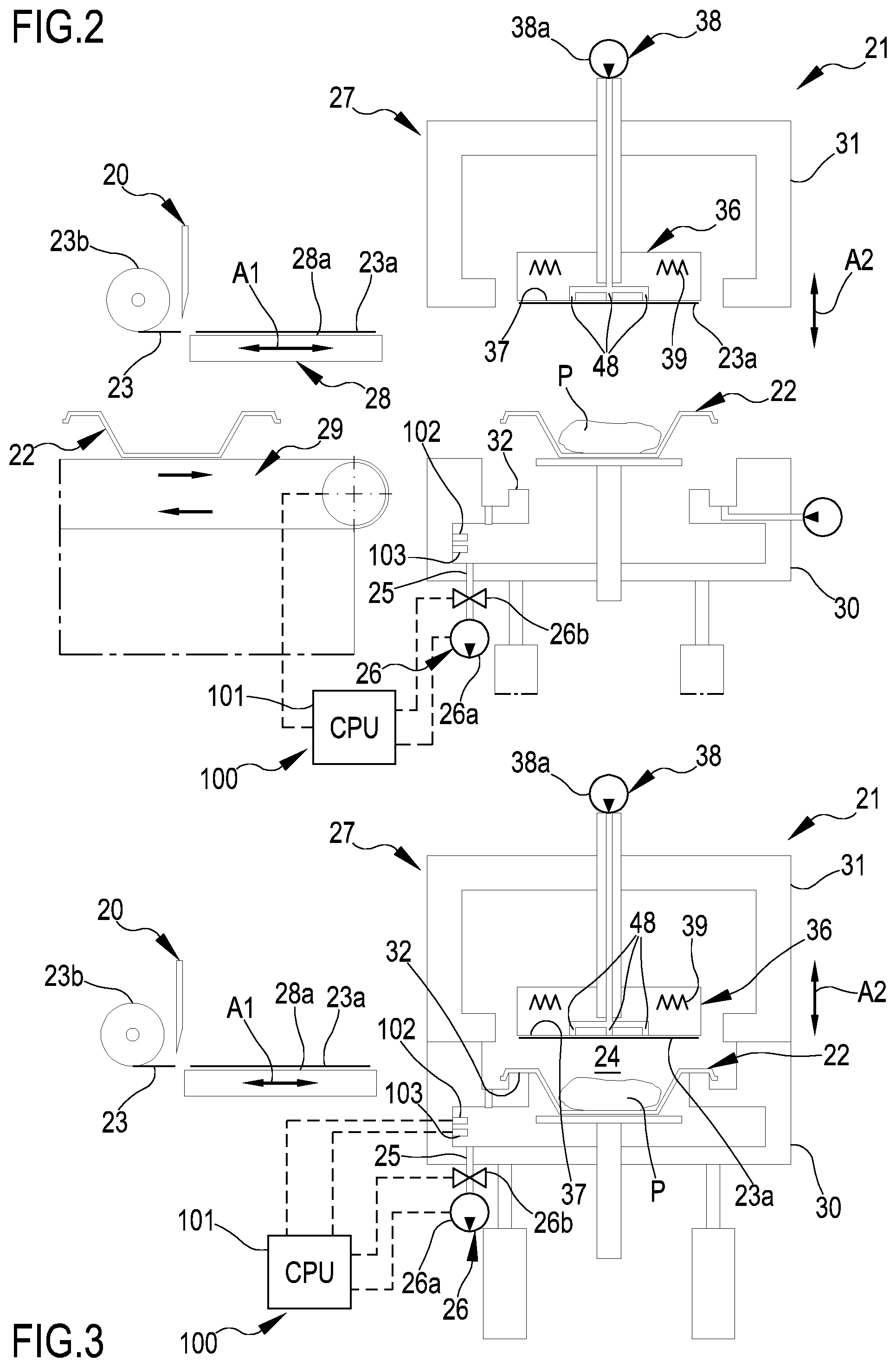Patent US12134493 Figure 2 – Device and method for setting vacuum time in packaging apparatuses and processes