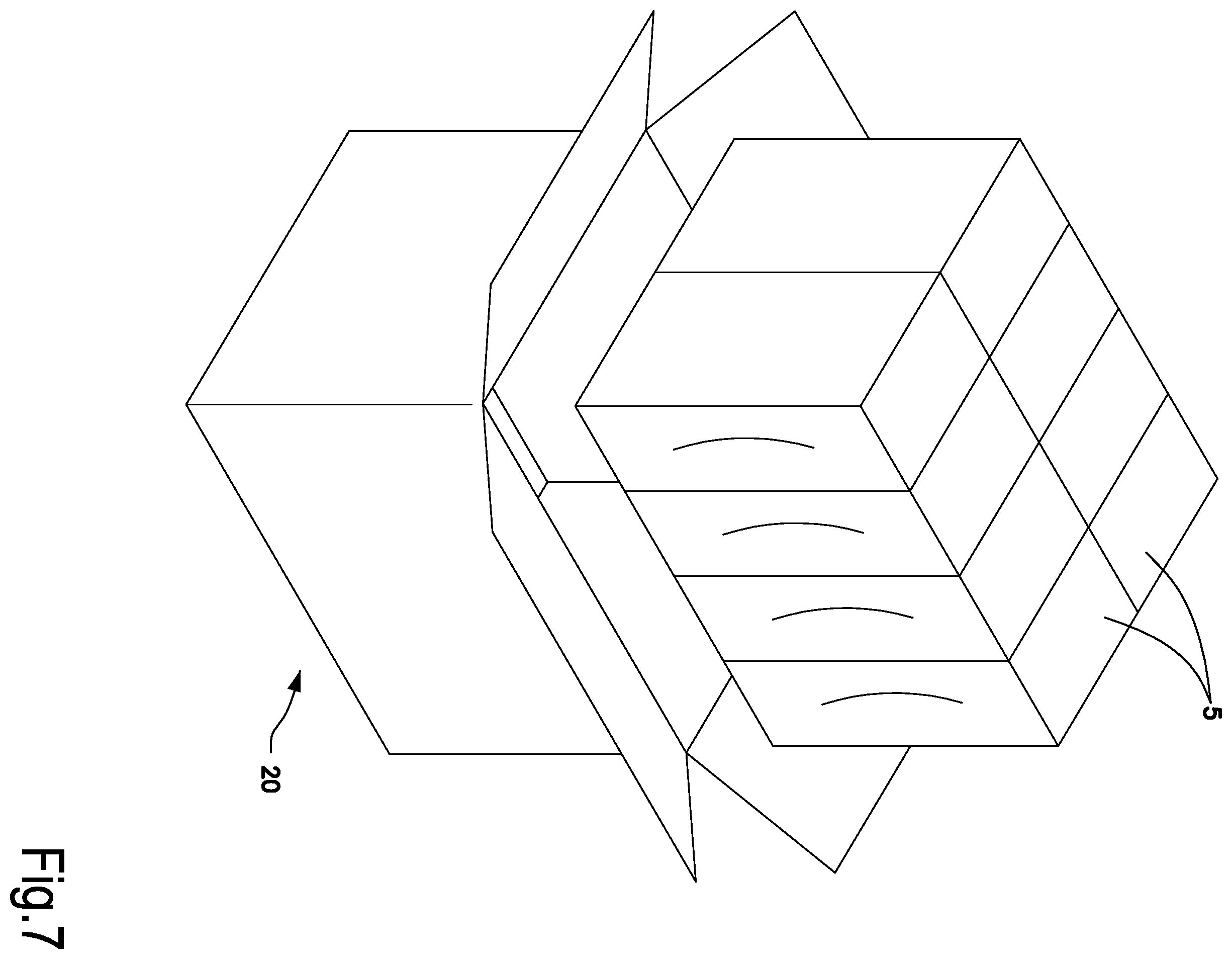 Patent US12134504 Figure 7 – Multiple package of packs of sheets, formed by a laminar material that forms a dispenser and laminar material for forming said package