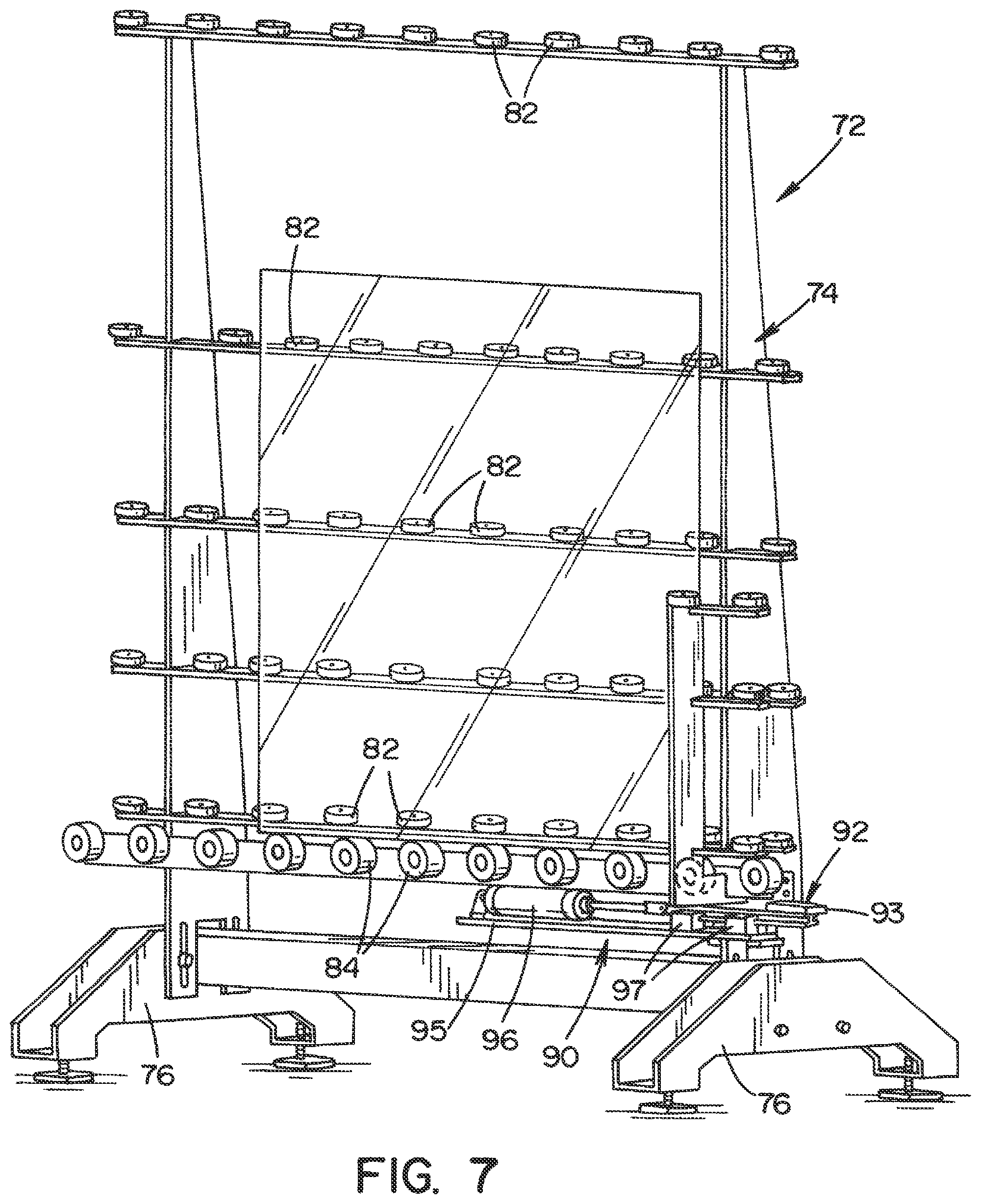 Patent US12134512 Figure 8 – Racking system and method