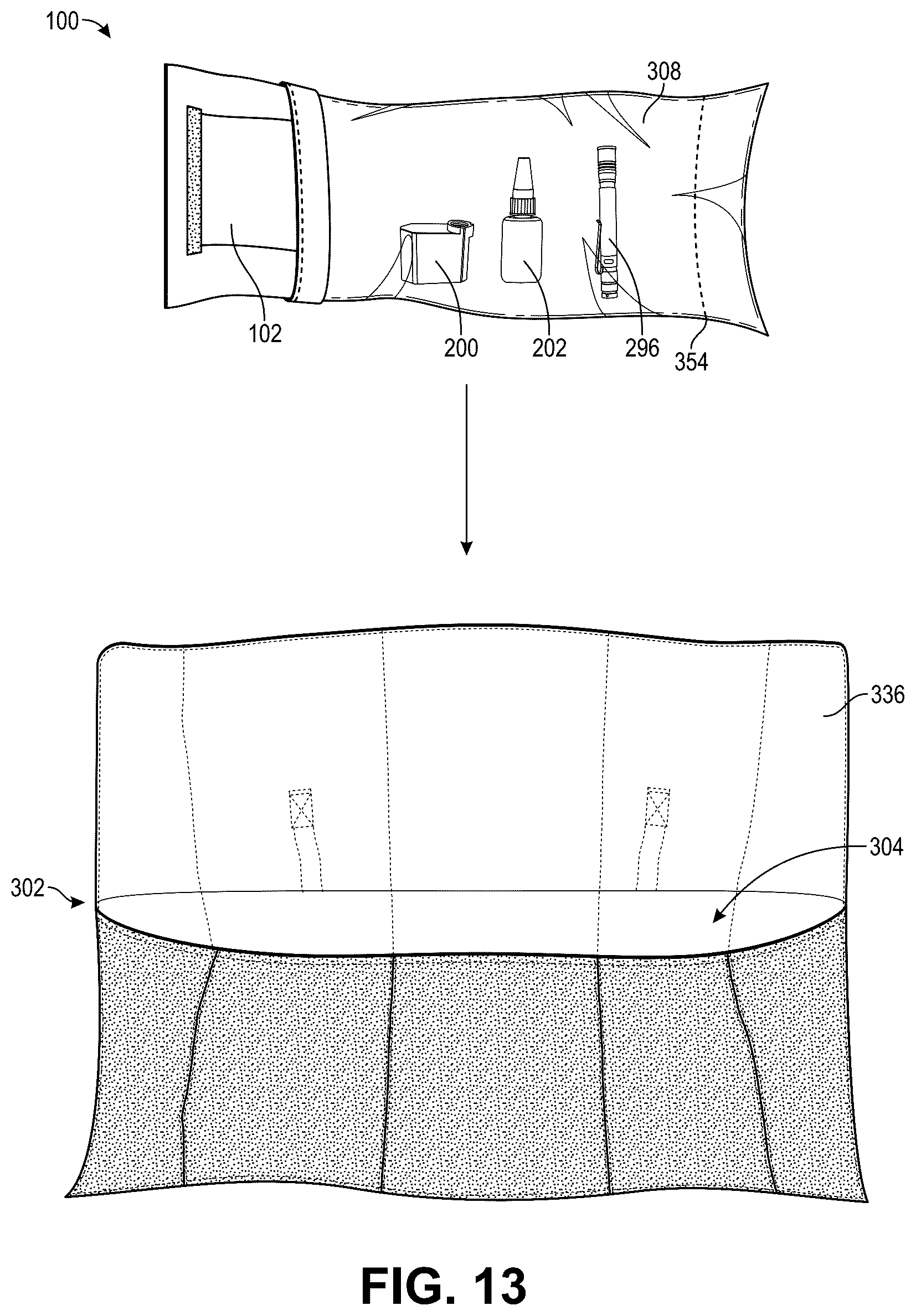 Patent US12134515 Figure 10 – Chemical and biological isolation bag