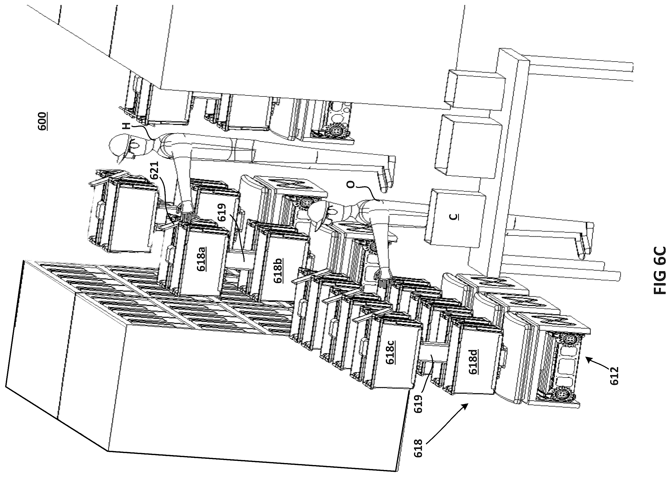 Patent US12134519 Figure 16 – Material handling system using a plurality of vehicles in a plurality of modes of operation