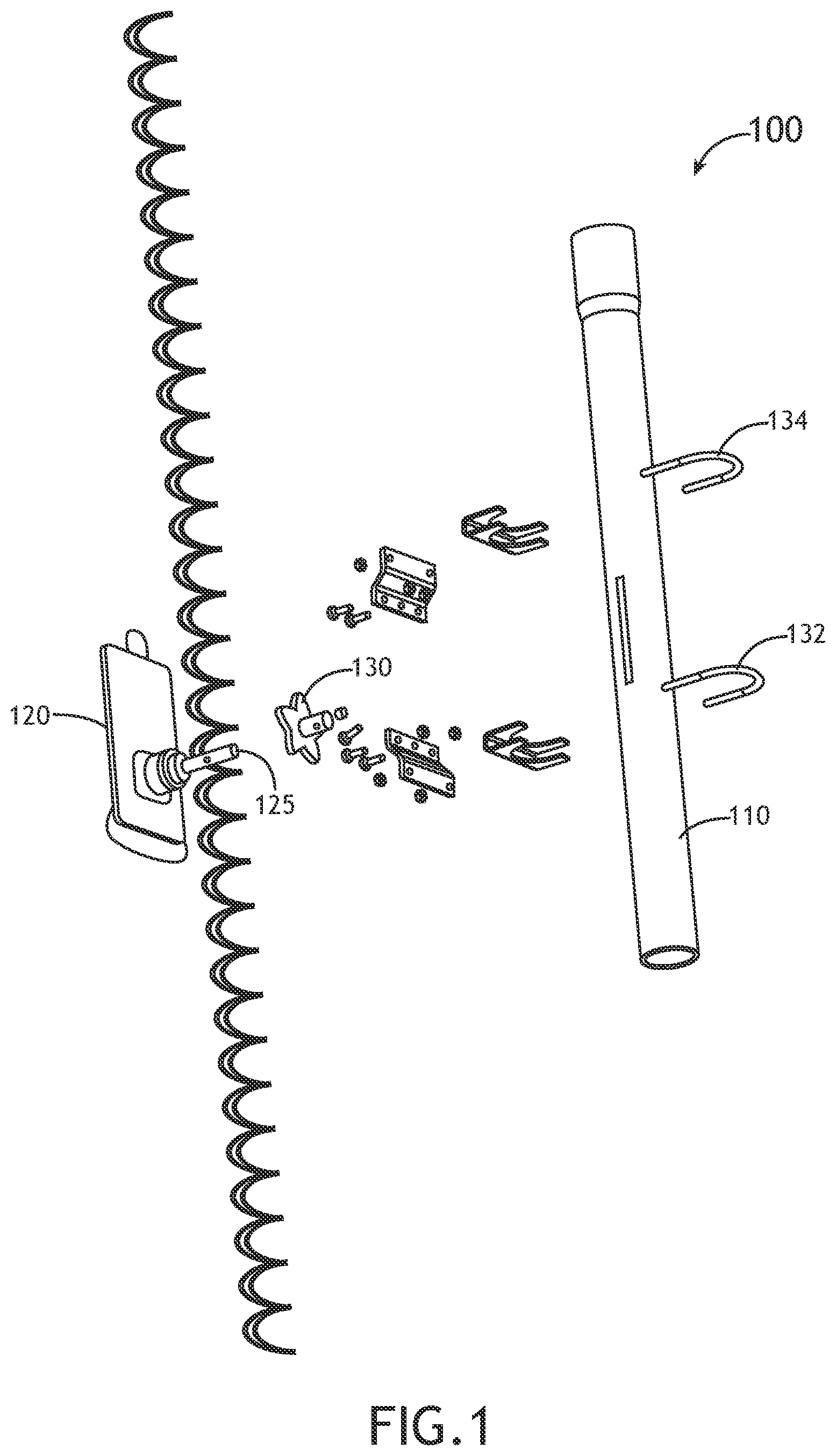 Patent US12134523 Figure 1 – System and method for auger installation and removal