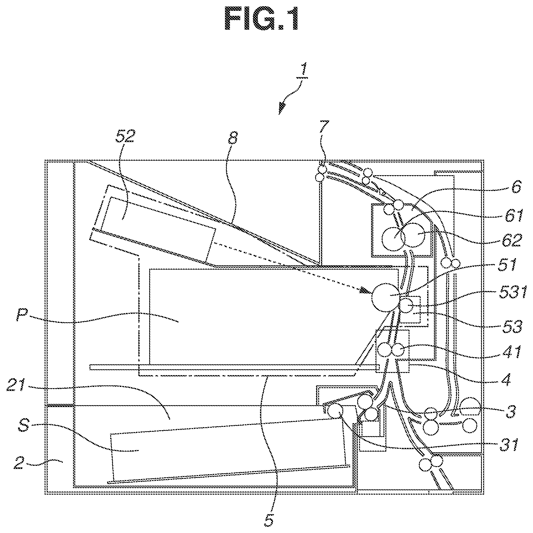 Patent US12134533 Figure 1 – Sheet storage device and image forming apparatus