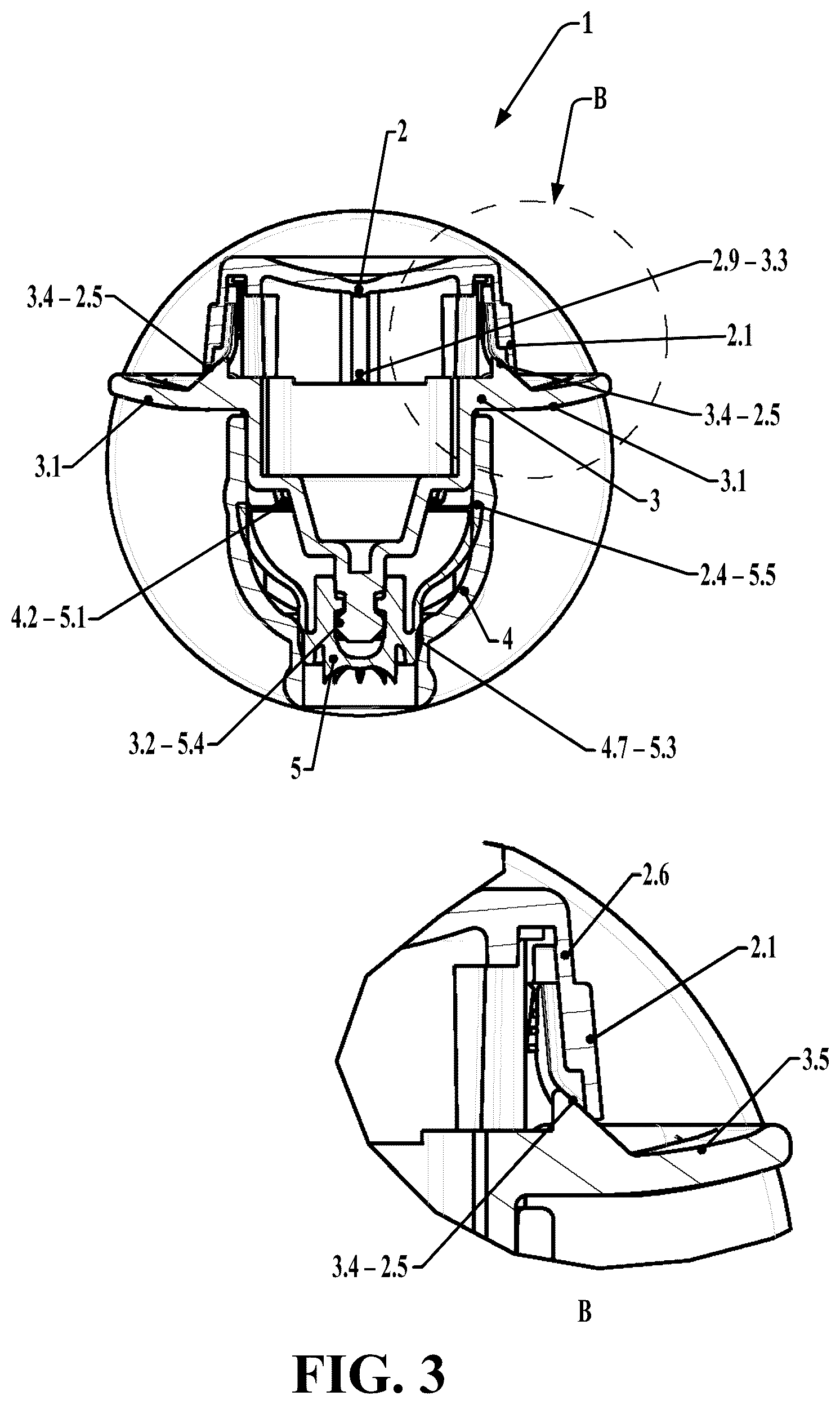 Patent US12134553 Figure 3 – Tamper-preventing liquid dispensing tap with automatic opening