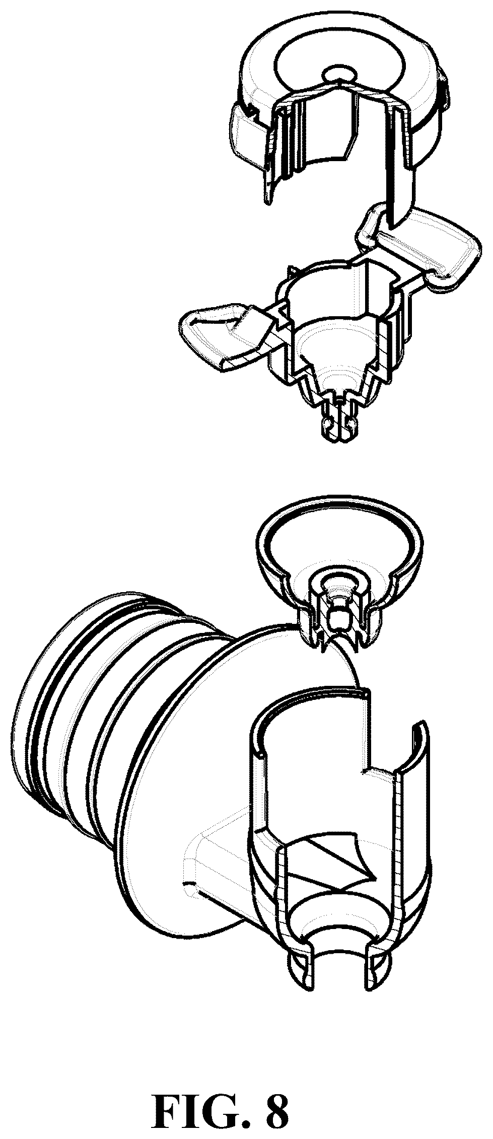 Patent US12134553 Figure 8 – Tamper-preventing liquid dispensing tap with automatic opening