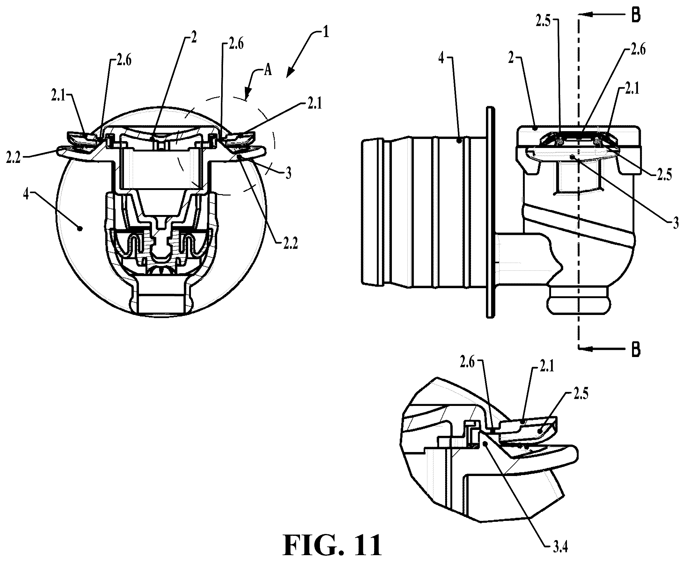 Patent US12134553 Figure 11 – Tamper-preventing liquid dispensing tap with automatic opening