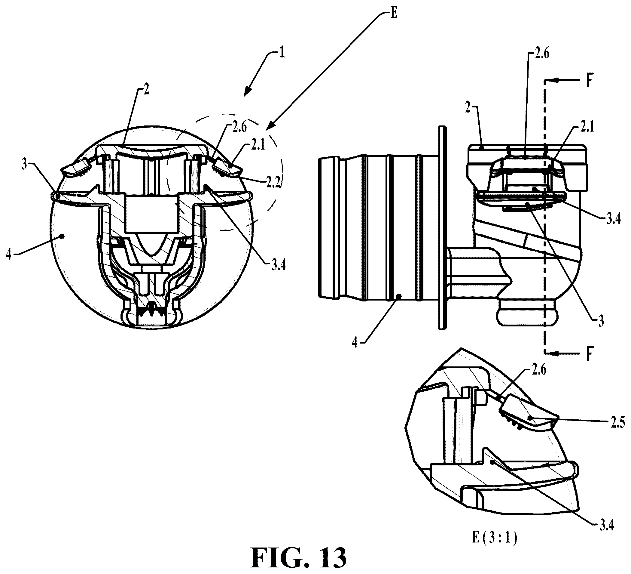 Patent US12134553 Figure 13 – Tamper-preventing liquid dispensing tap with automatic opening