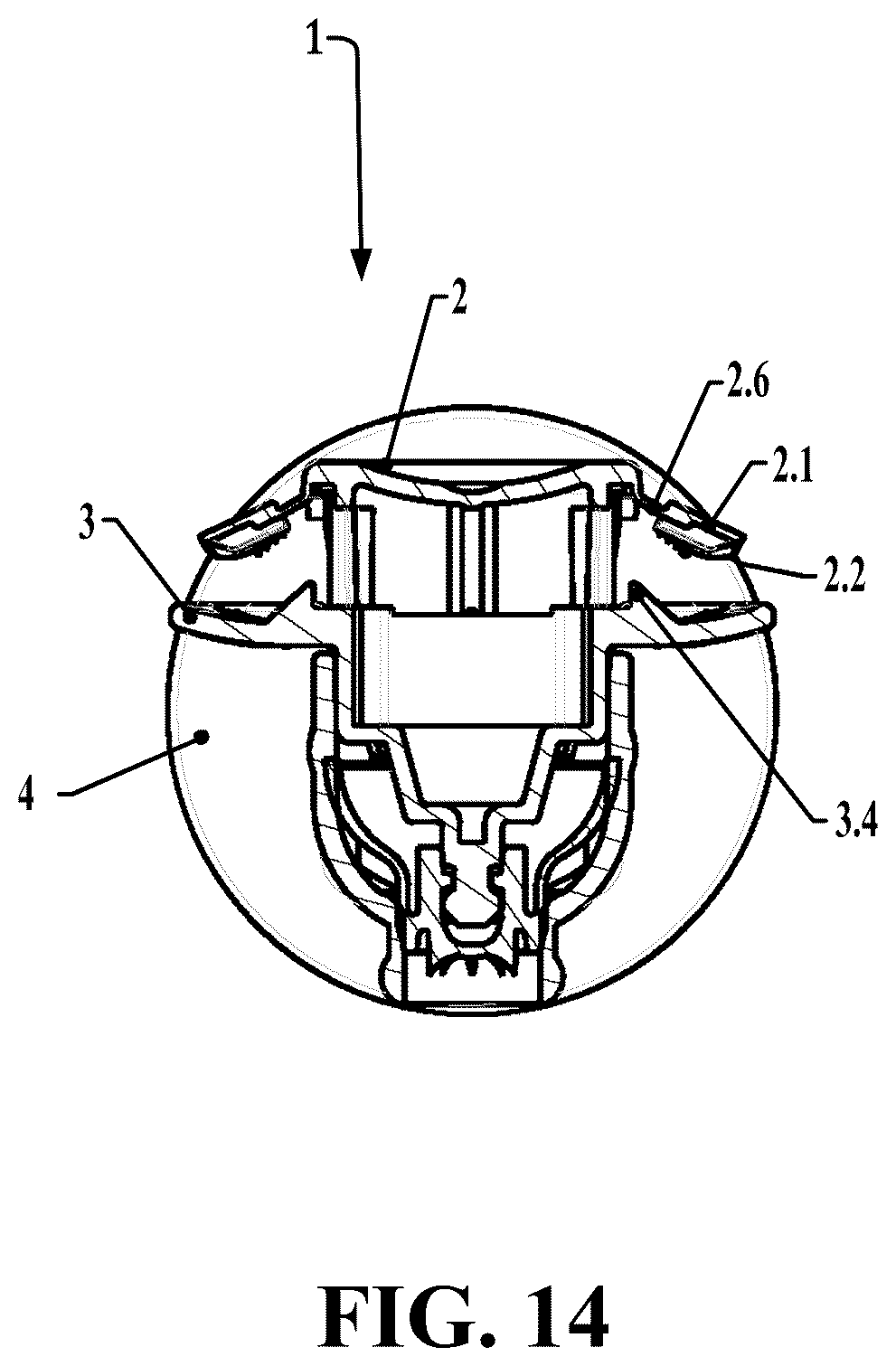 Patent US12134553 Figure 14 – Tamper-preventing liquid dispensing tap with automatic opening
