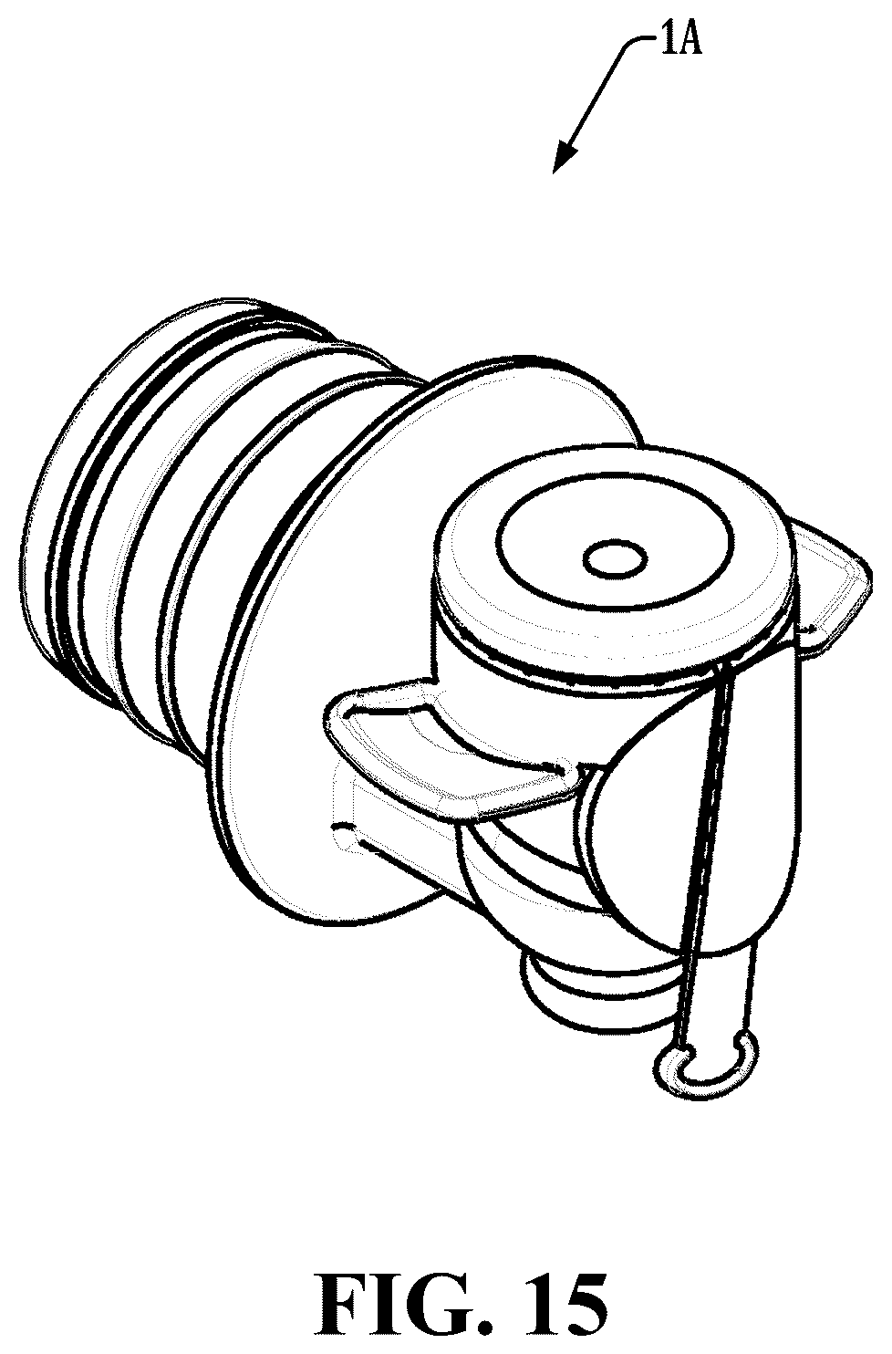Patent US12134553 Figure 15 – Tamper-preventing liquid dispensing tap with automatic opening