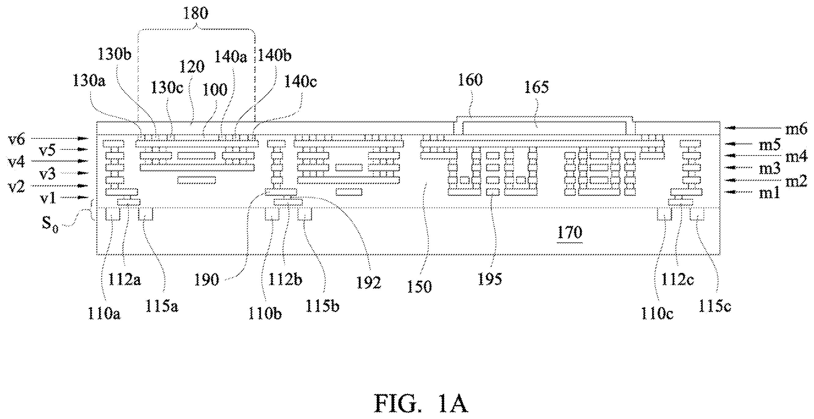Patent US12134555 — Method and structure for CMOS-MEMS thin film encapsulation — Figure 1