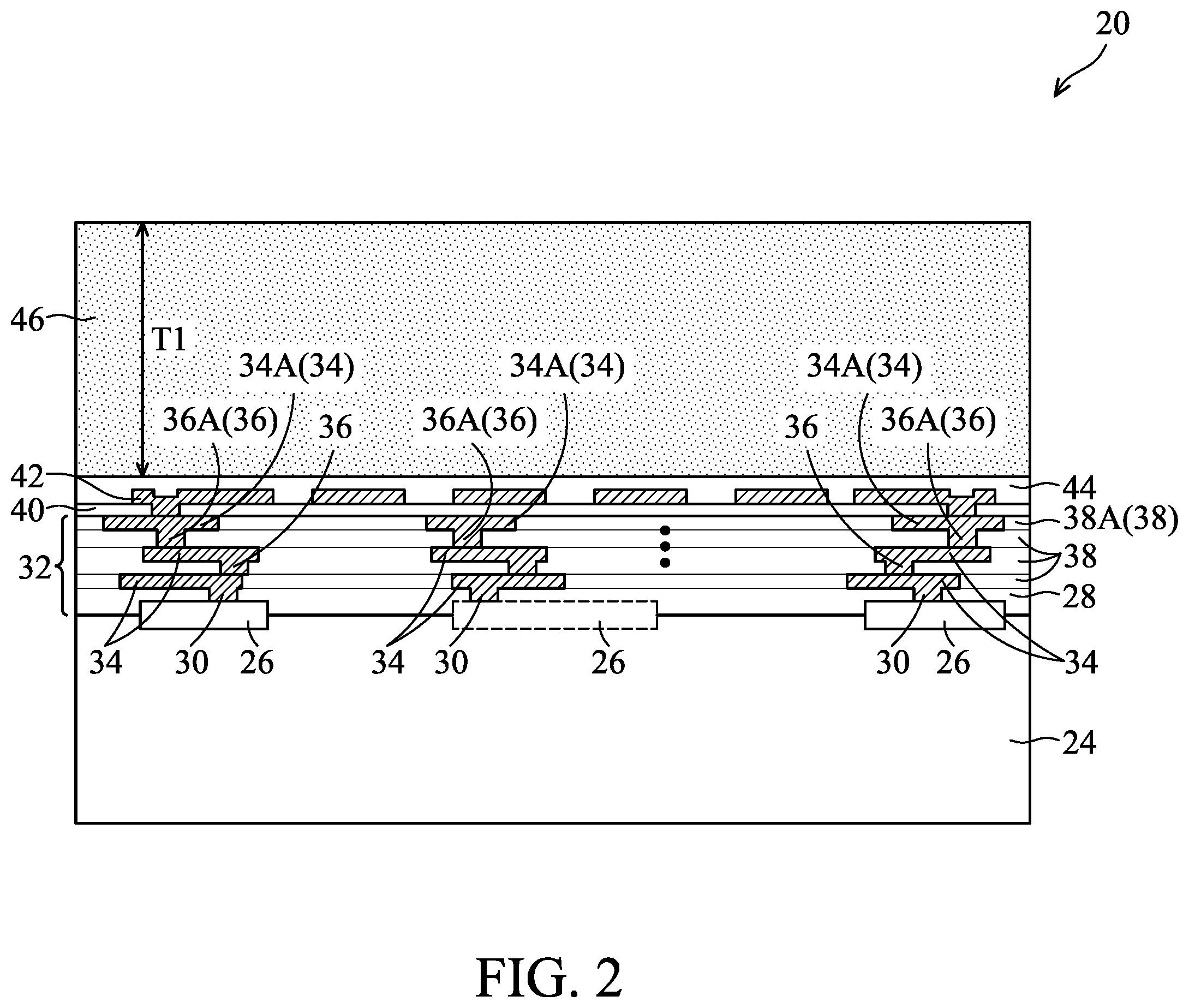 Patent US12134557 Figure 2 – Arched membrane structure for MEMS device