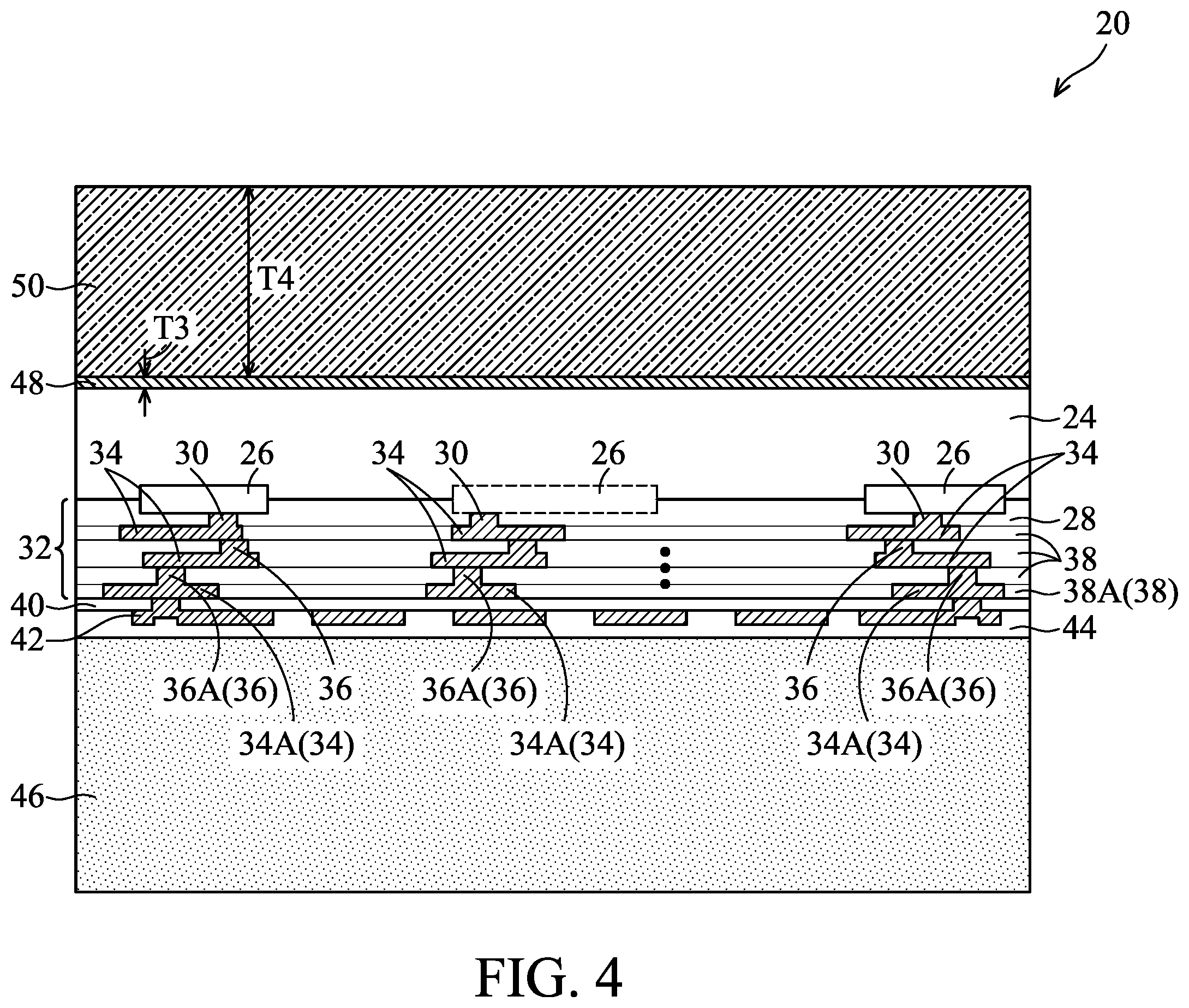 Patent US12134557 Figure 4 – Arched membrane structure for MEMS device