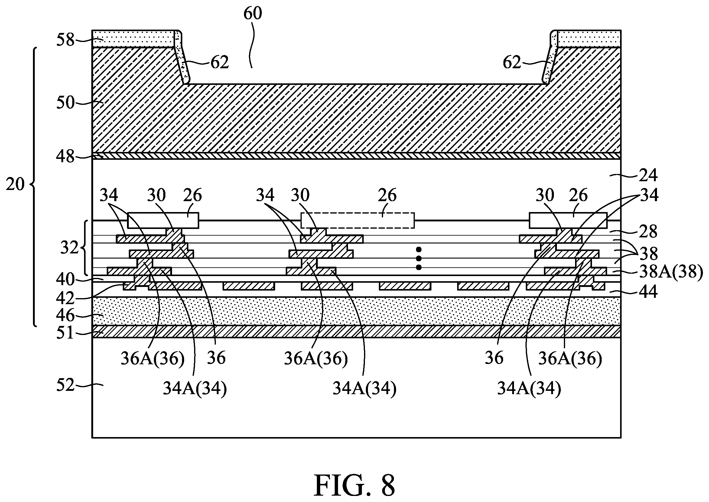 Patent US12134557 Figure 8 – Arched membrane structure for MEMS device