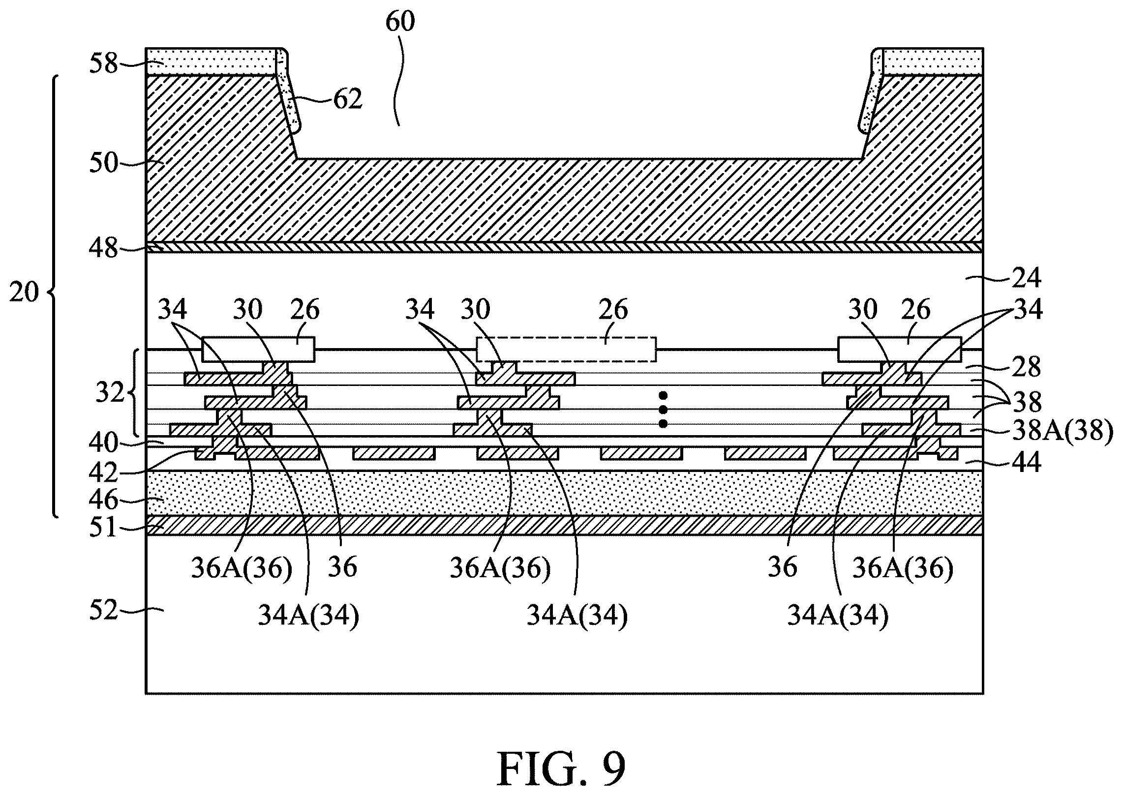 Patent US12134557 Figure 9 – Arched membrane structure for MEMS device